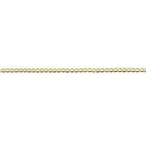 9ct Yellow Gold Silver Infused Open Curb Necklace 75cm