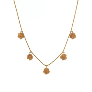 A Rose Gold Poppy Flower Charm Necklace