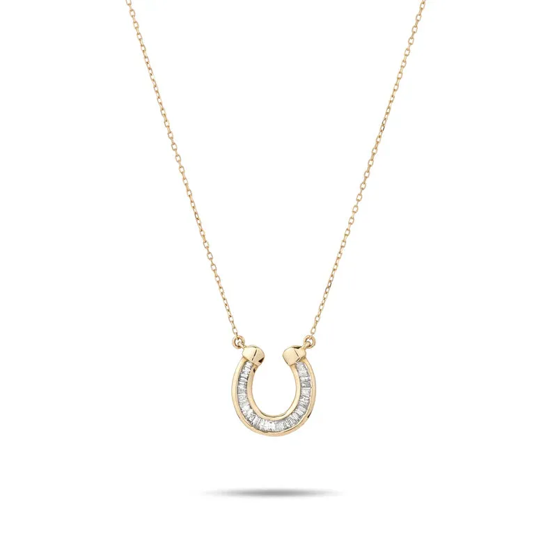 ADINA REYTER BAGUETTE HORESHOE NECKLACE