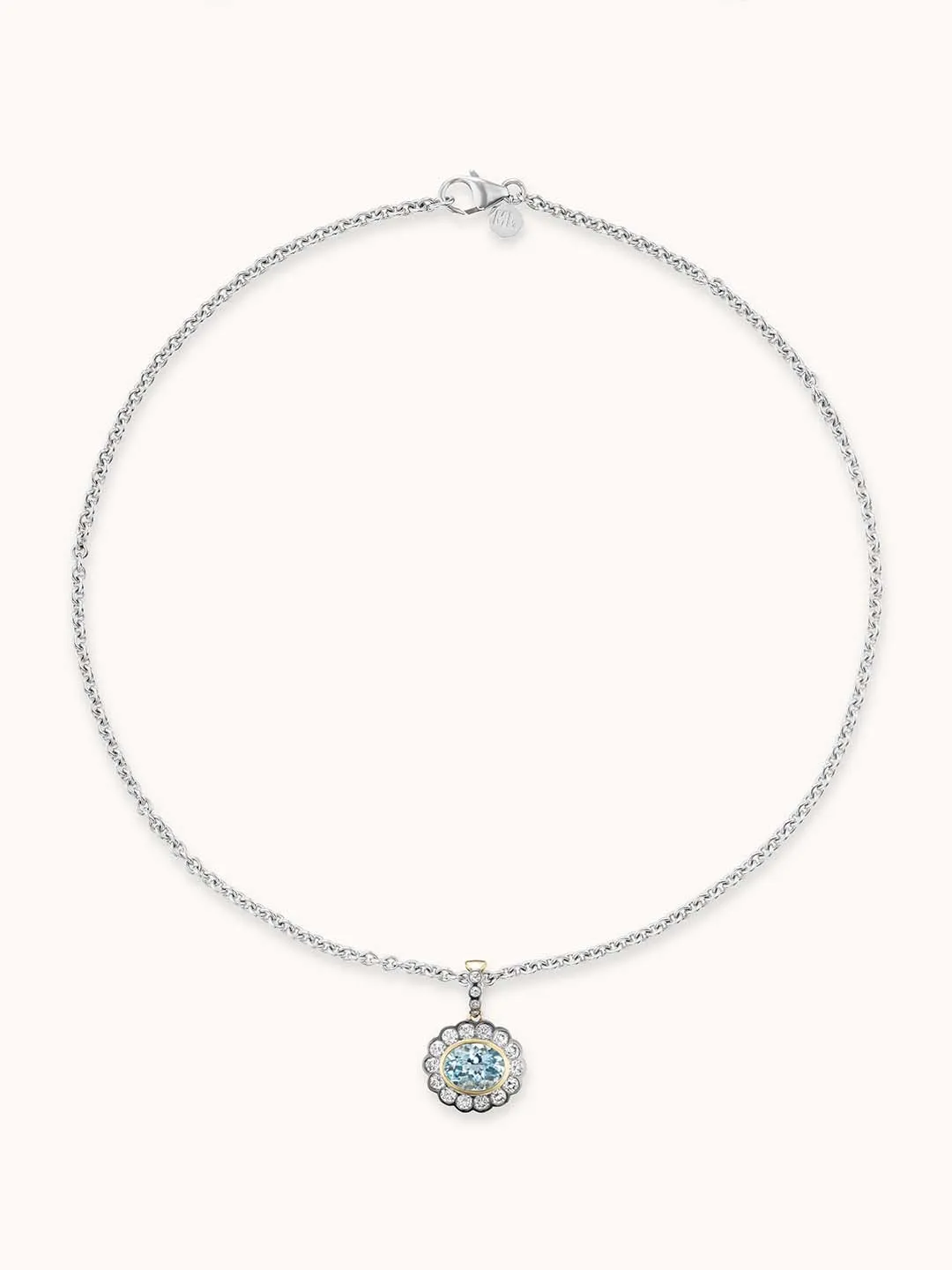 Alexandra Charm Necklace Aquamarine