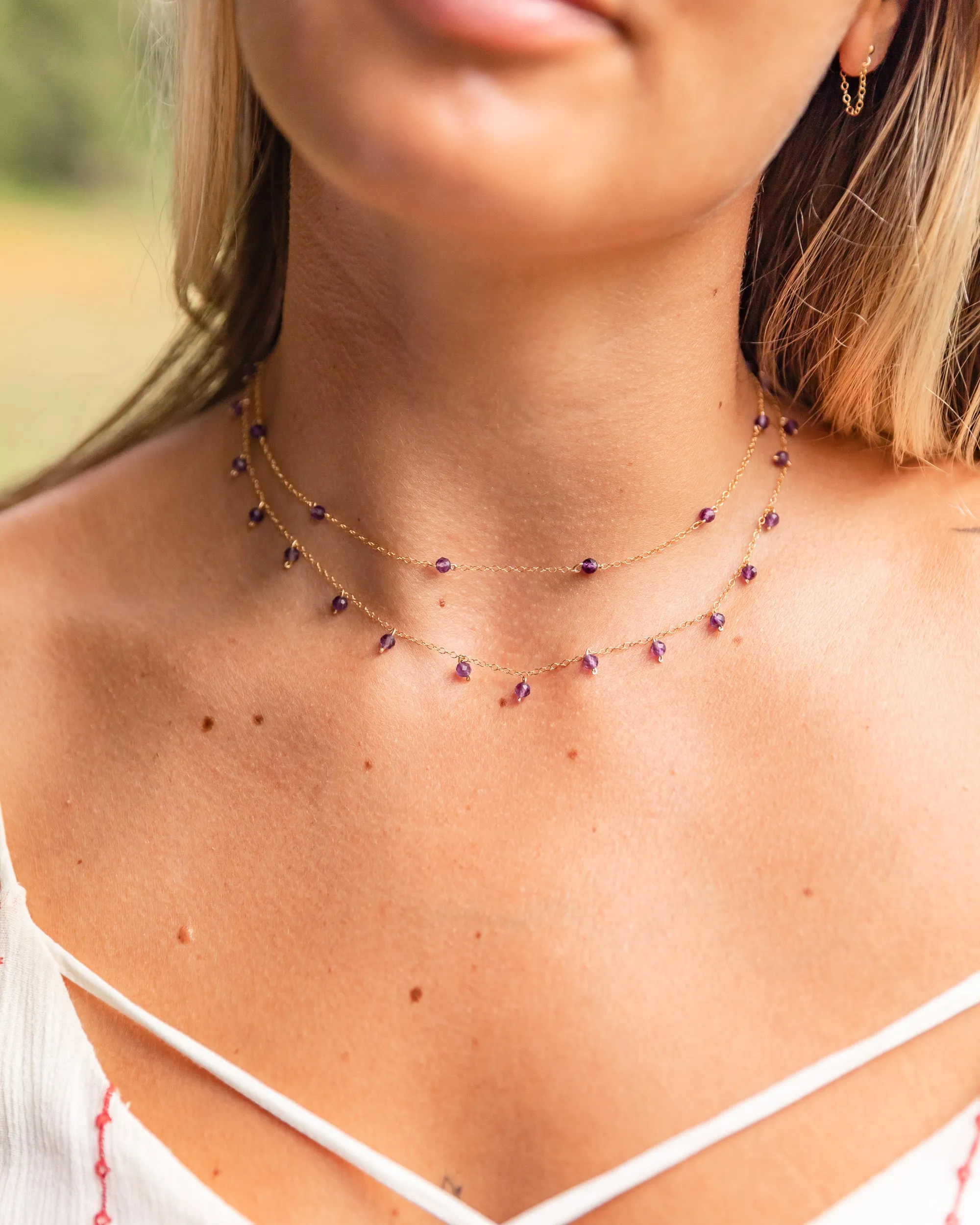 AMETHYST KATHY 14K GOLD FILLED NECKLACE