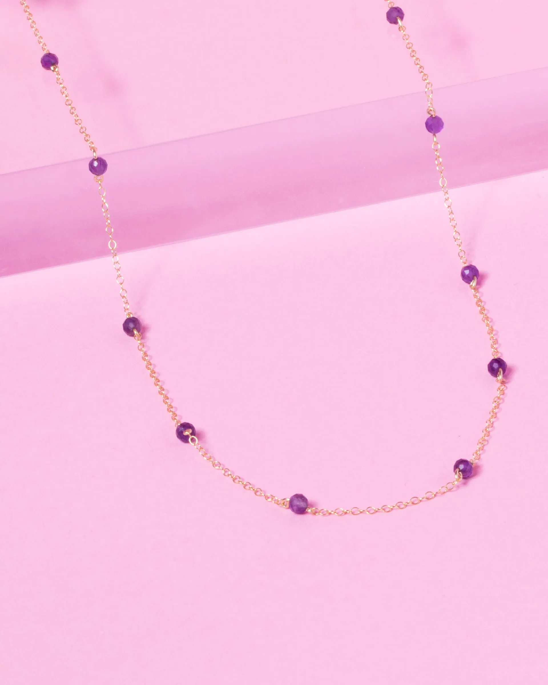 AMETHYST KATHY 14K GOLD FILLED NECKLACE