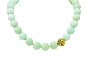 Angela Cummings Chrysoprase 18 Karat Gold Bead Station Necklace