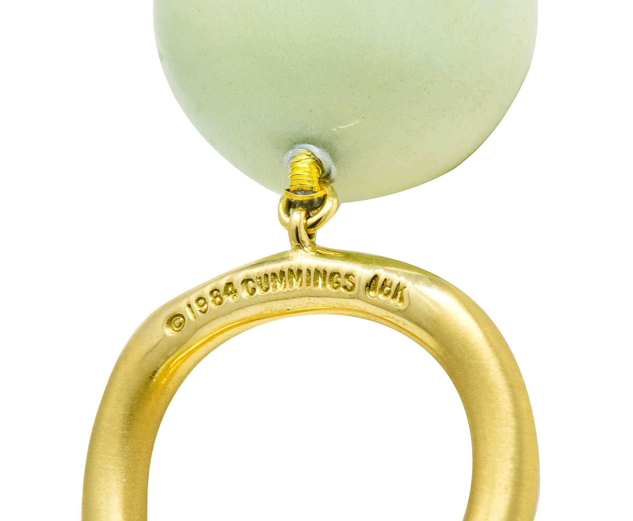 Angela Cummings Chrysoprase 18 Karat Gold Bead Station Necklace