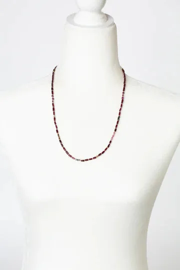 ANNE VAUGHAN DECADENCE 22.5-24.5" RUBY, GARNET, SPINEL SIMPLE NECKLACE