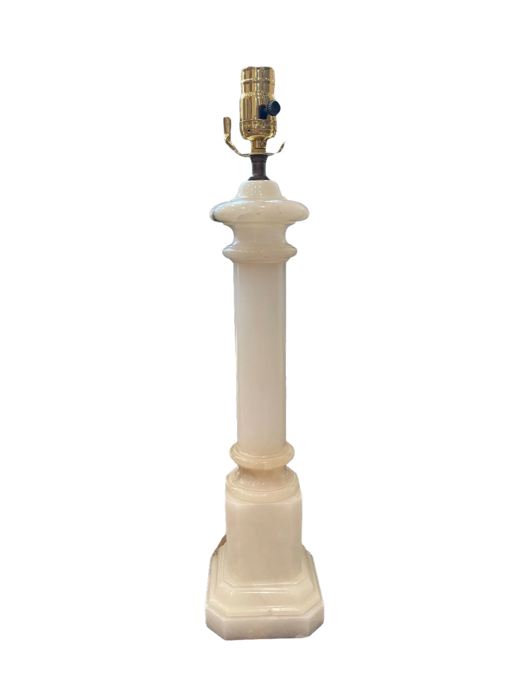 Antique White Solid Marble Column Lamp
