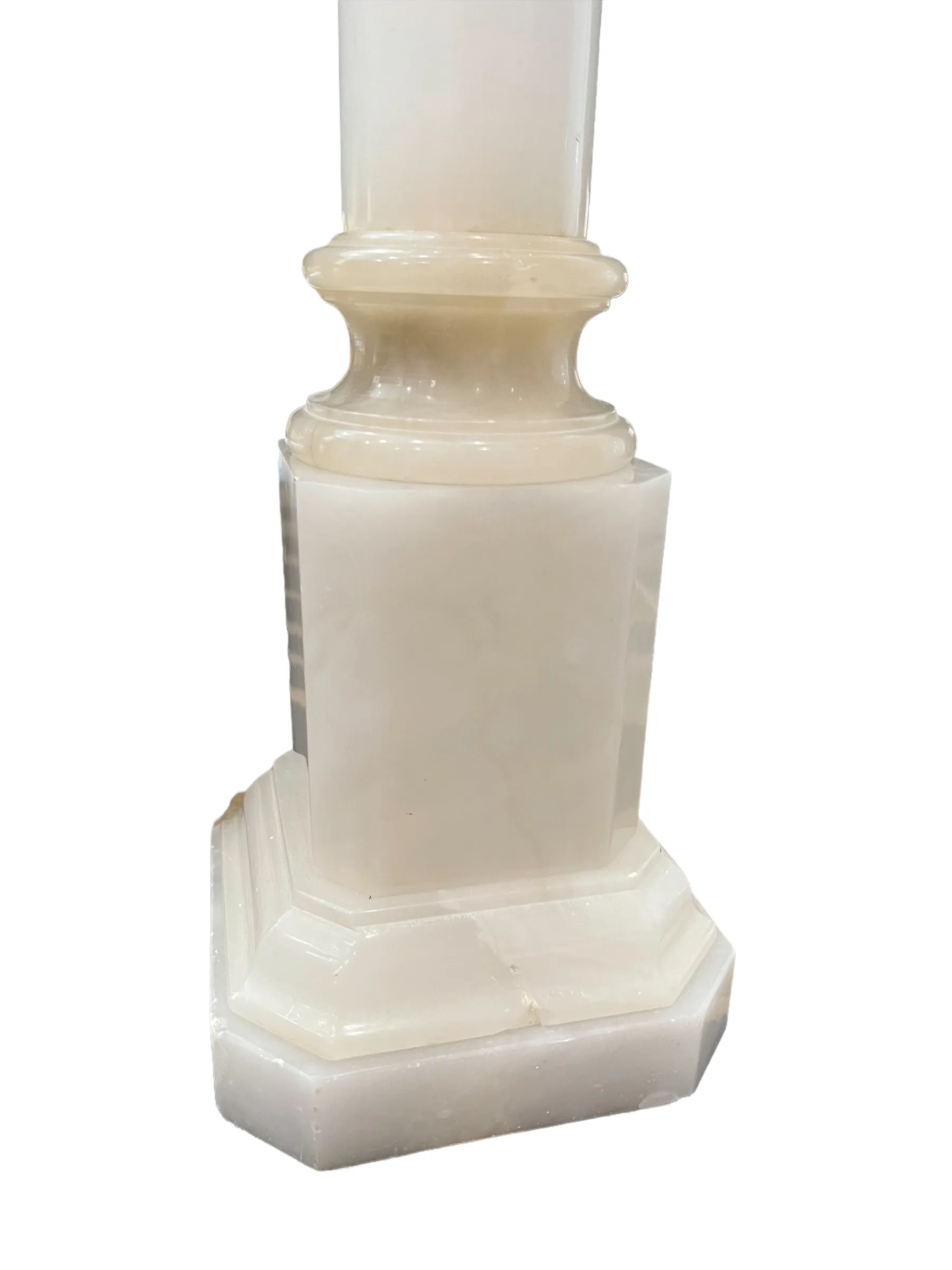 Antique White Solid Marble Column Lamp