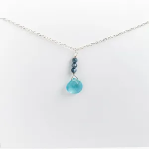 Apatite & Sapphire Raindrop Necklace