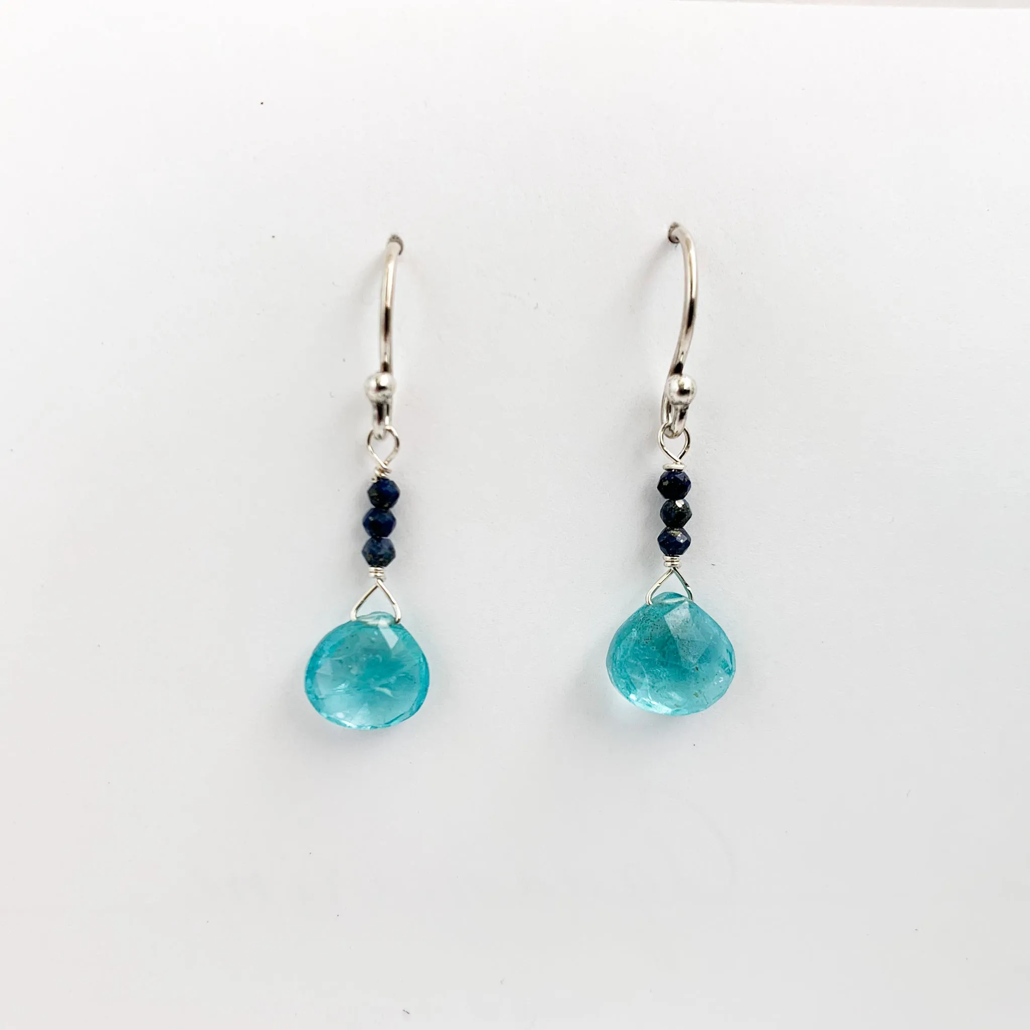 Apatite & Sapphire Raindrop Necklace