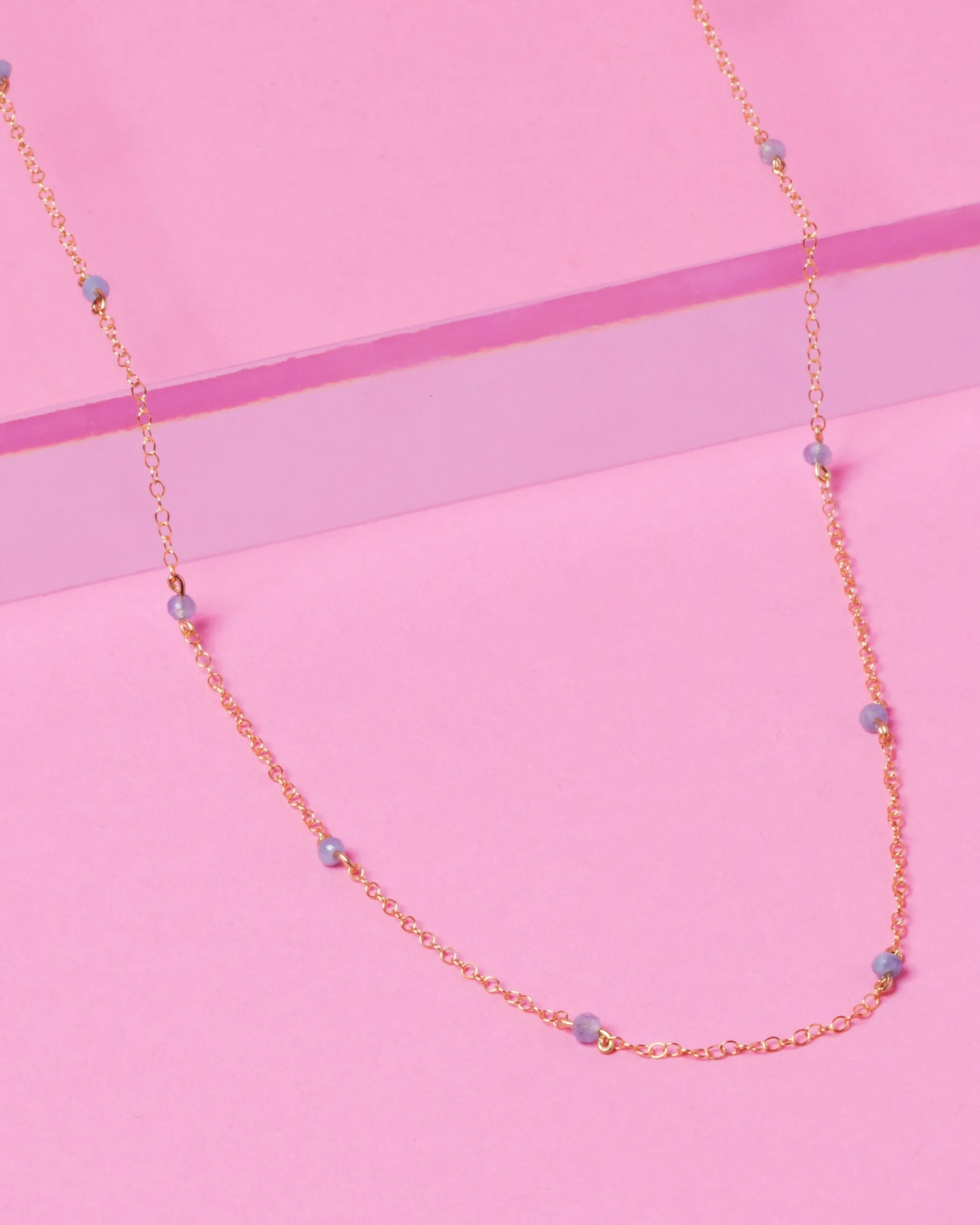 AQUAMARINE KATHY 14K GOLD FILLED NECKLACE