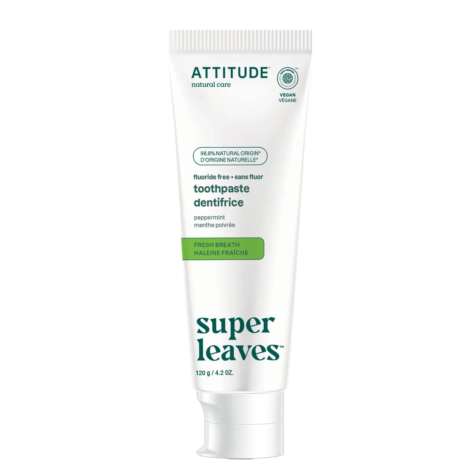 Attitude Adult Toothpaste Fresh Breath 120mL, Flouride Free