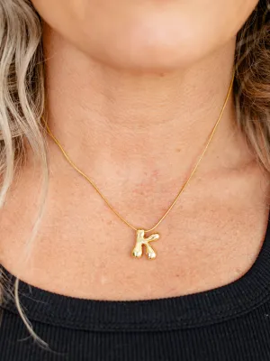 Balloon Letter Initial Necklace