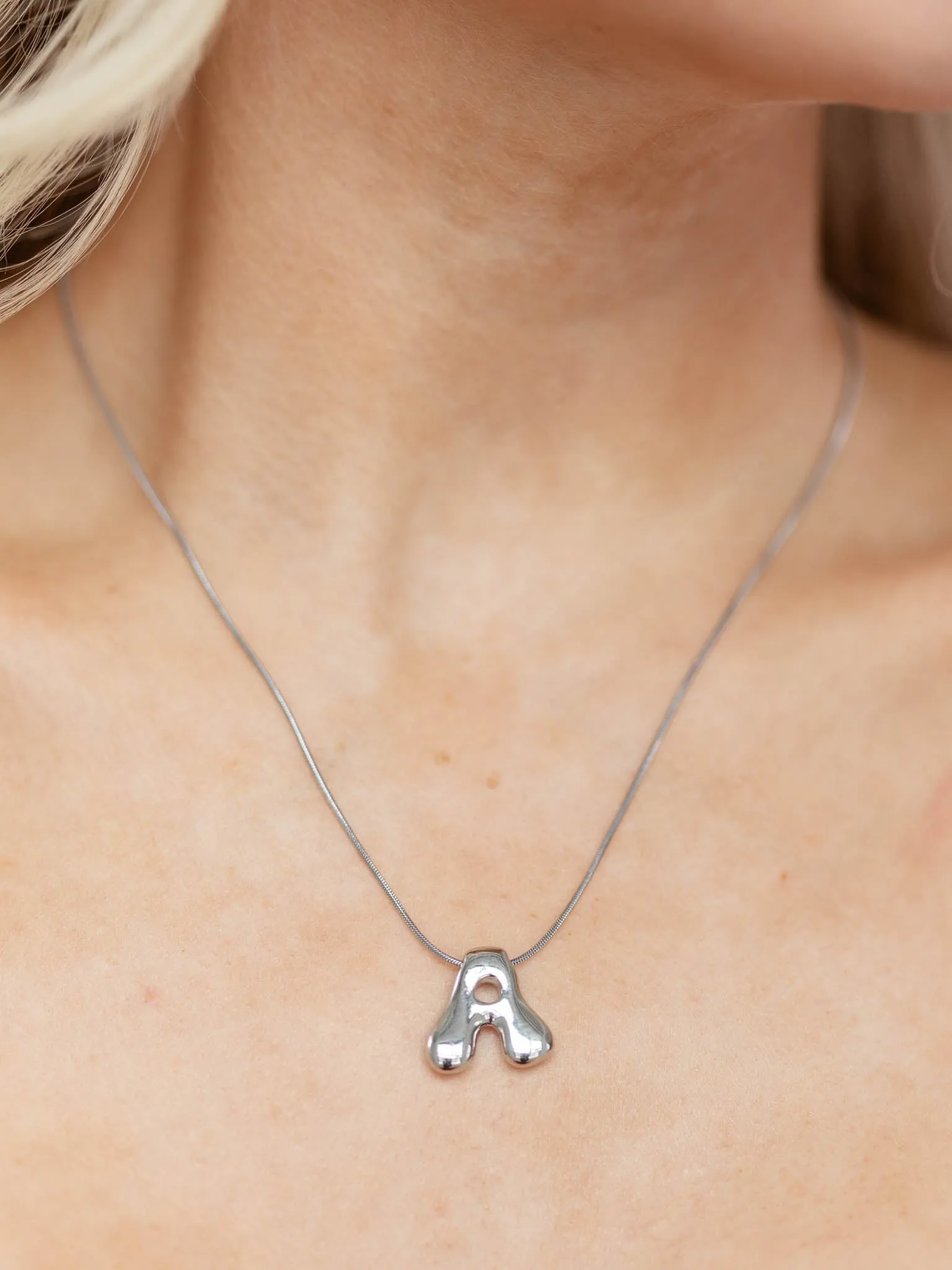 Balloon Letter Initial Necklace