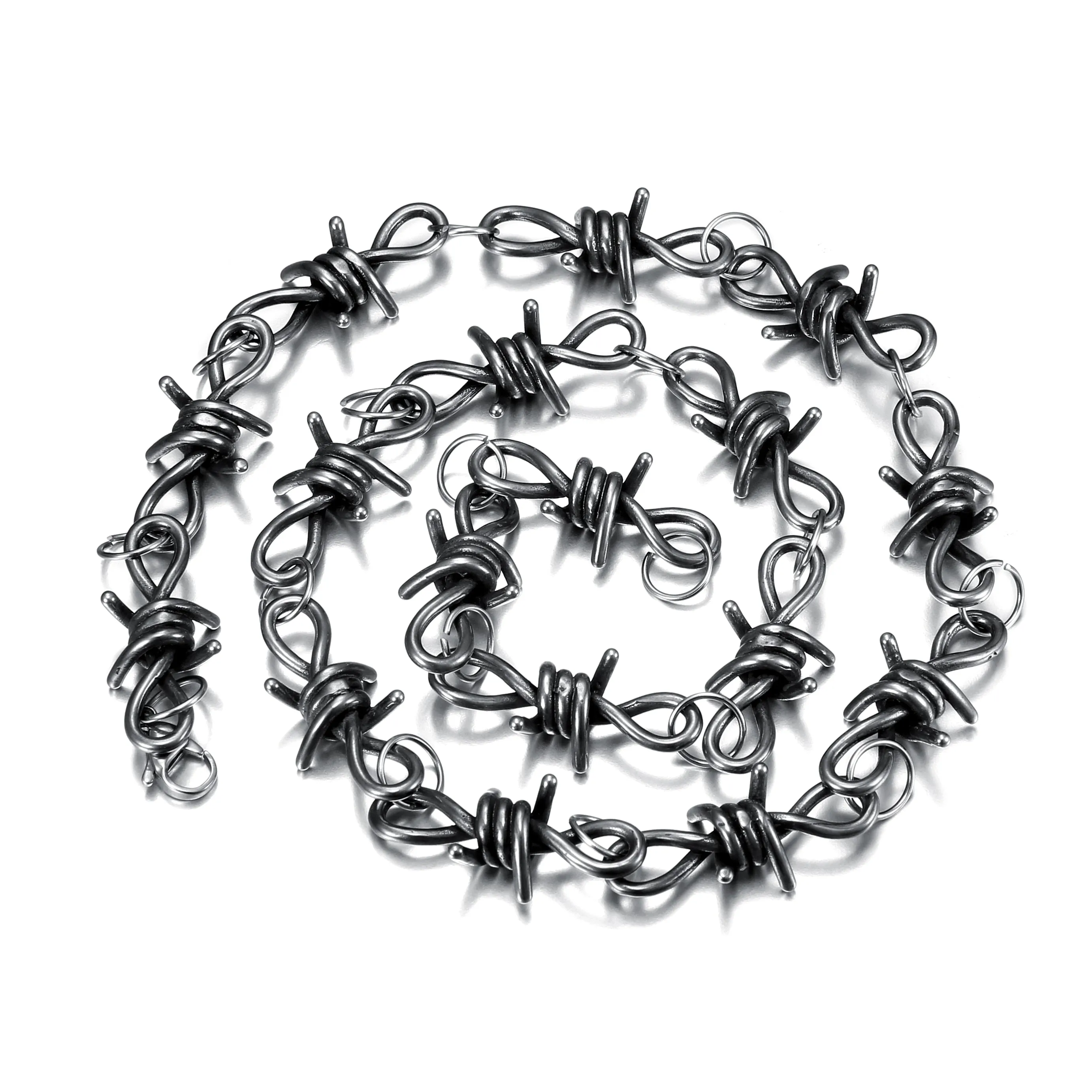 Barbed Wire Long Chain Necklace