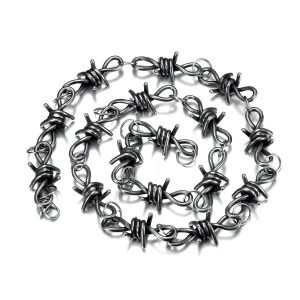 Barbed Wire Long Chain Necklace