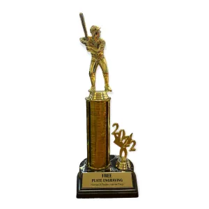 Baseball Trophy - Colored Column w/ Year - Male