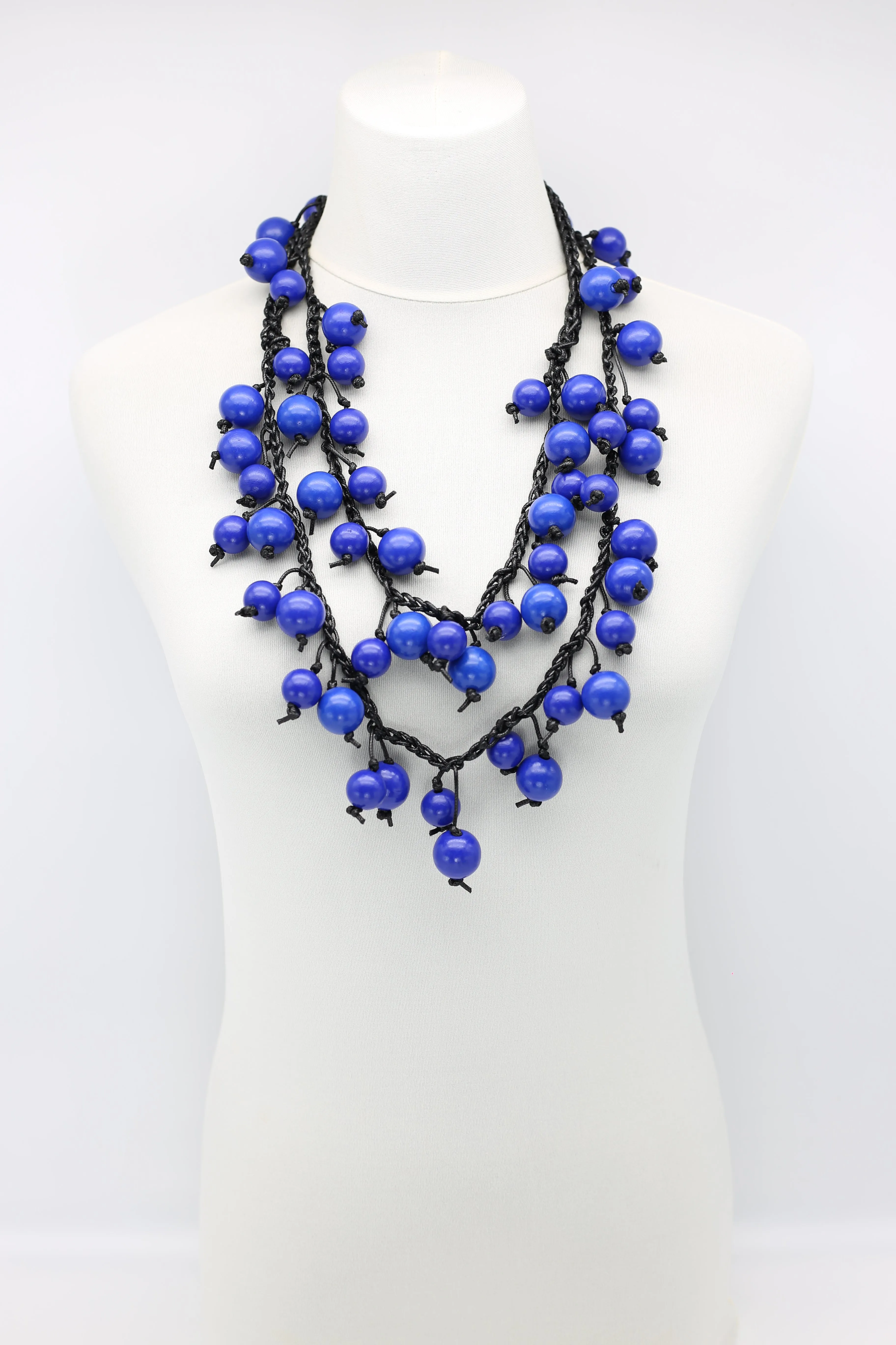 Berry Beads on Cotton Cord Necklace - Long