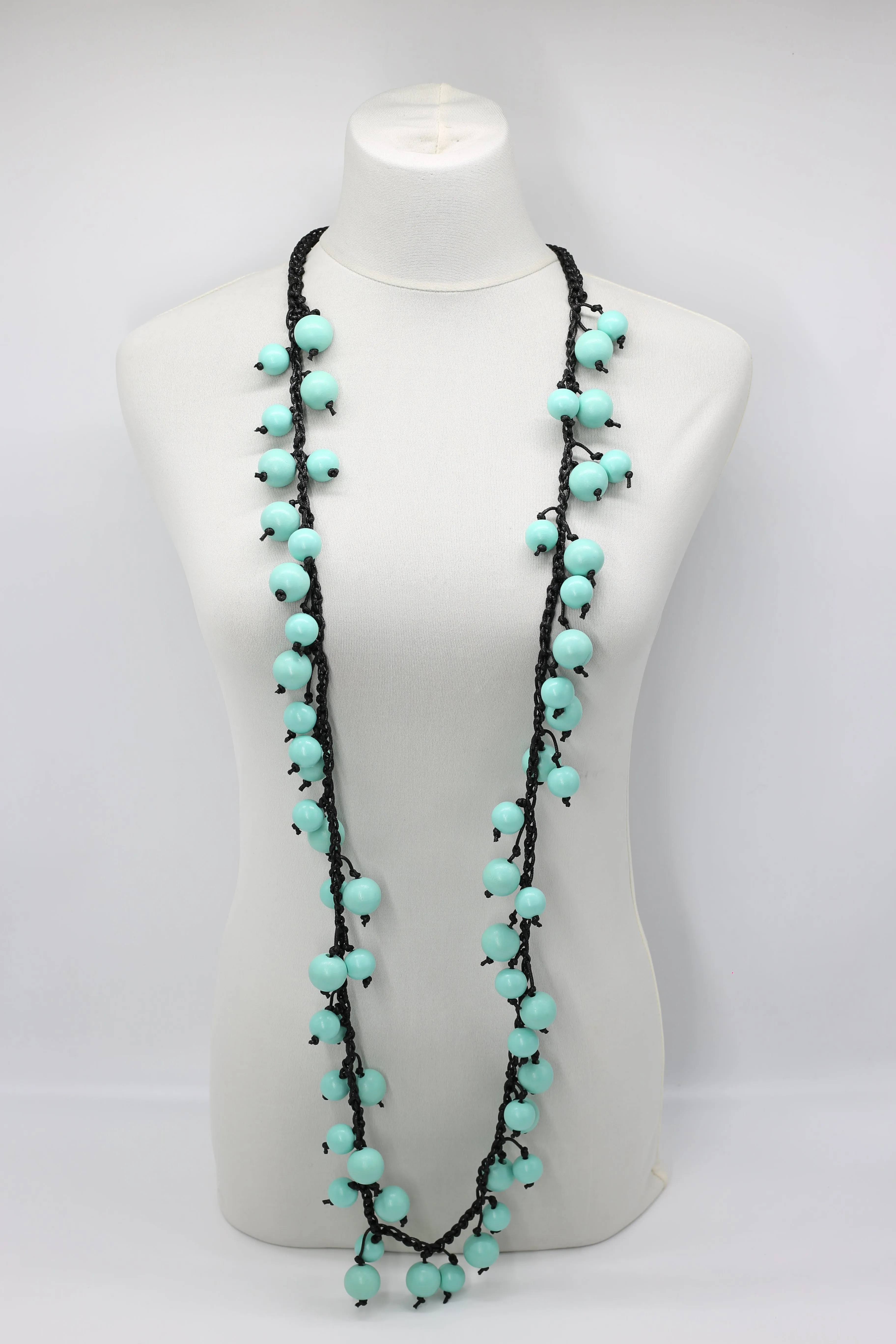Berry Beads on Cotton Cord Necklace - Long