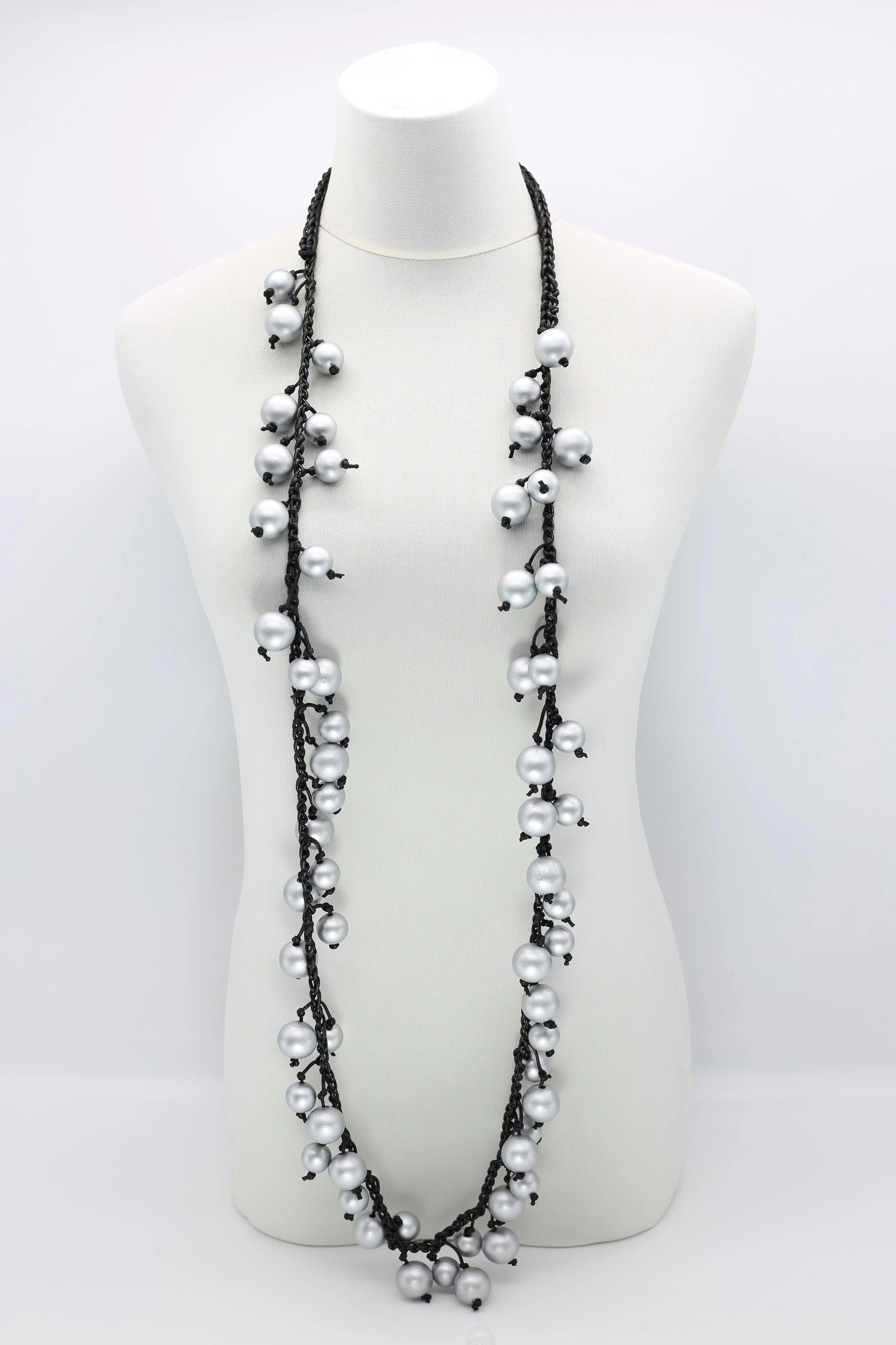 Berry Beads on Cotton Cord Necklace - Long