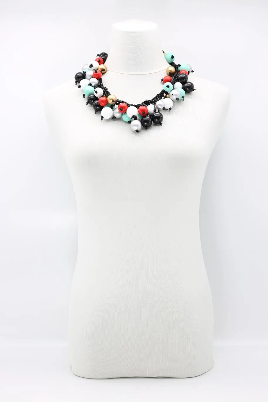 Berry Beads on Cotton Cord Necklace - Long