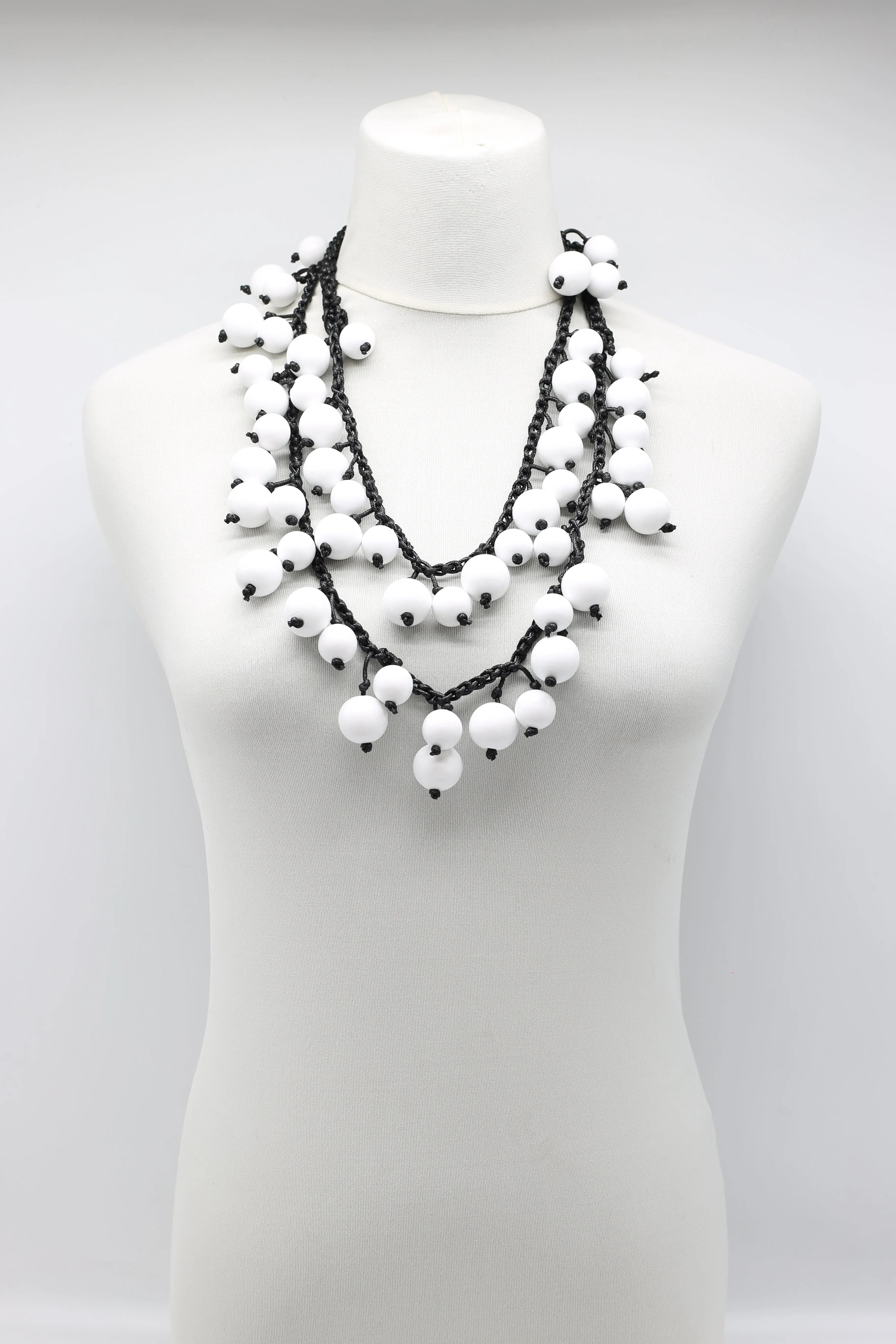 Berry Beads on Cotton Cord Necklace - Long