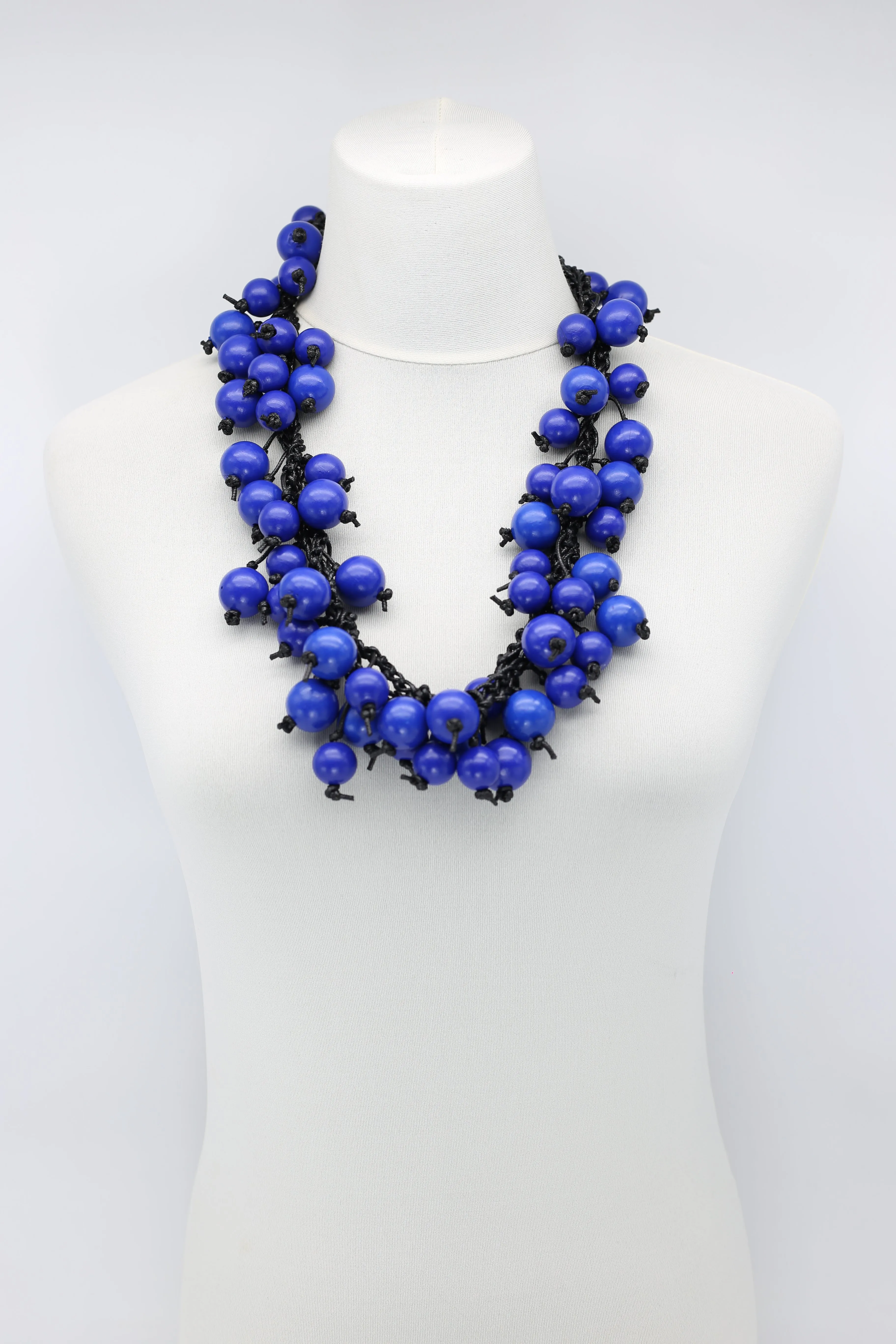 Berry Beads on Cotton Cord Necklace - Long