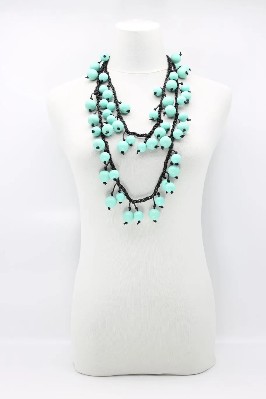 Berry Beads on Cotton Cord Necklace - Long