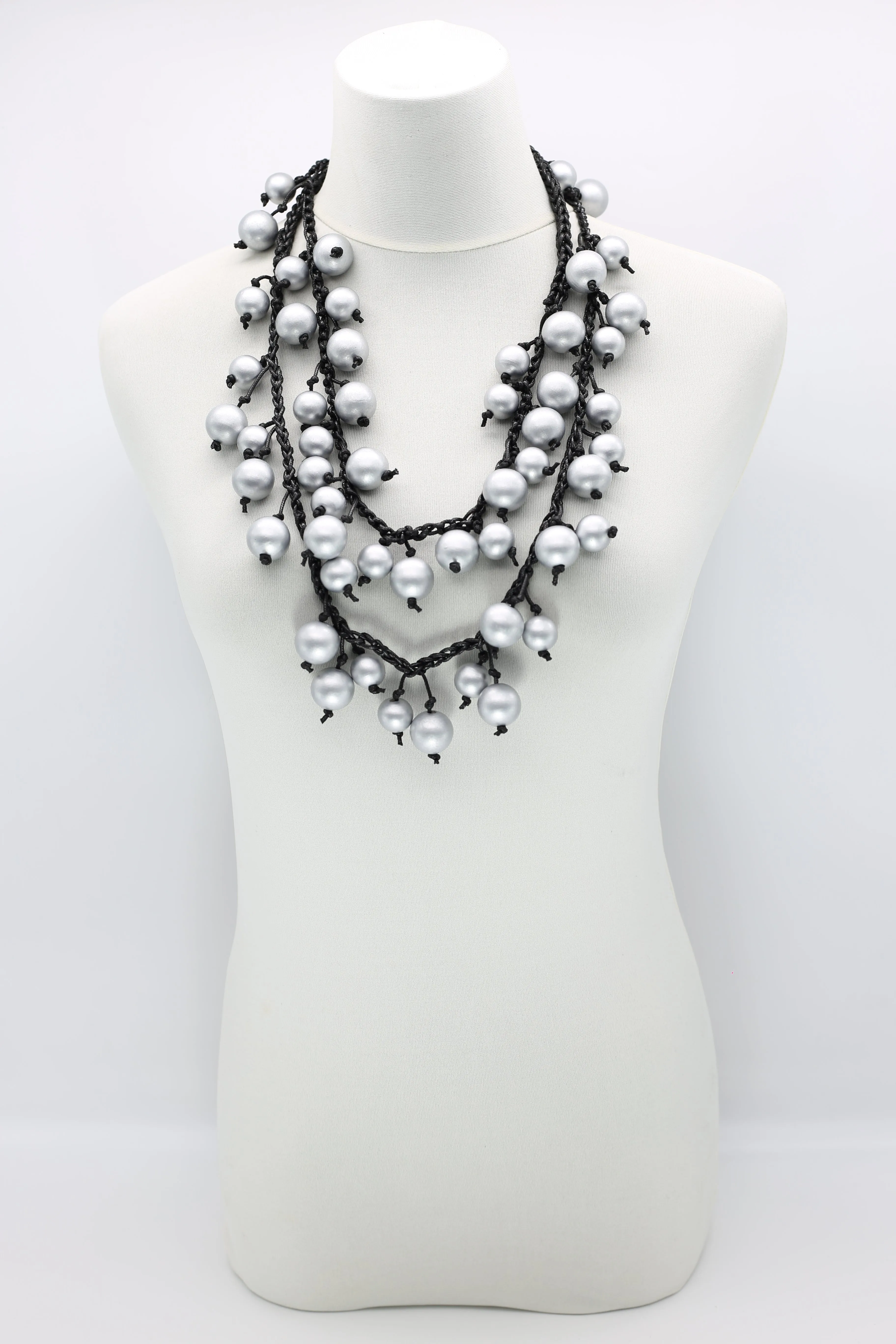 Berry Beads on Cotton Cord Necklace - Long
