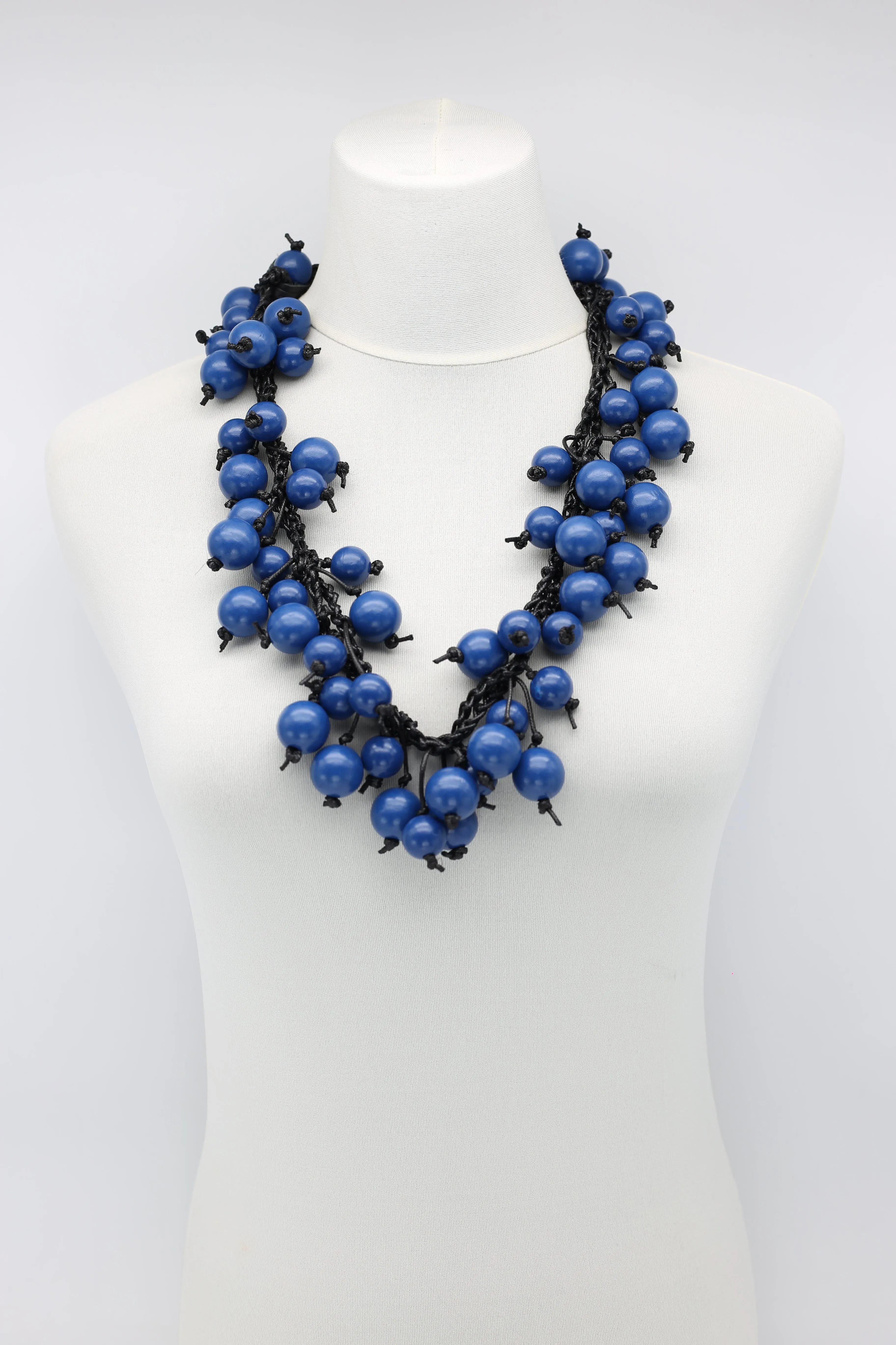 Berry Beads on Cotton Cord Necklace - Long