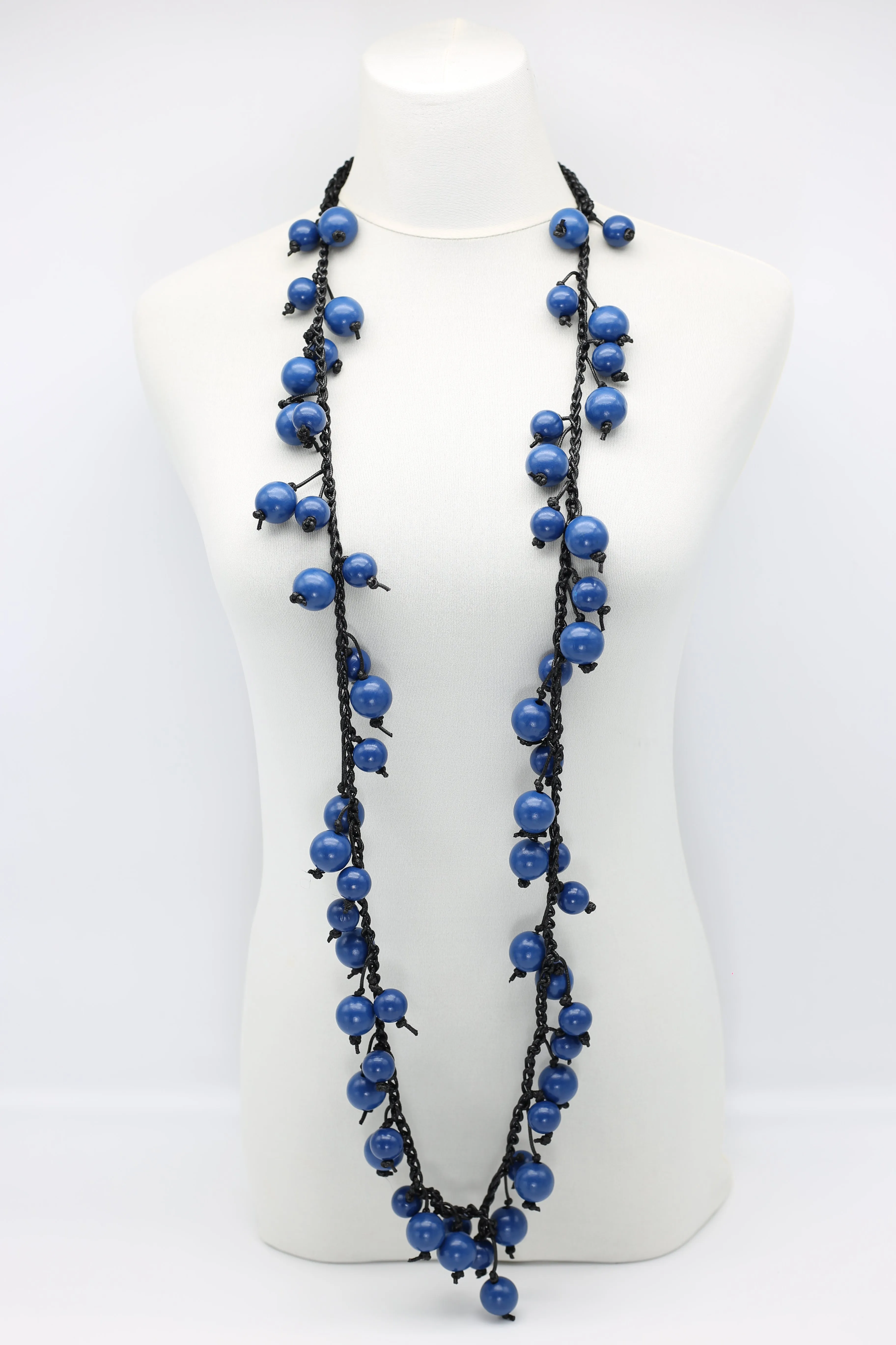 Berry Beads on Cotton Cord Necklace - Long