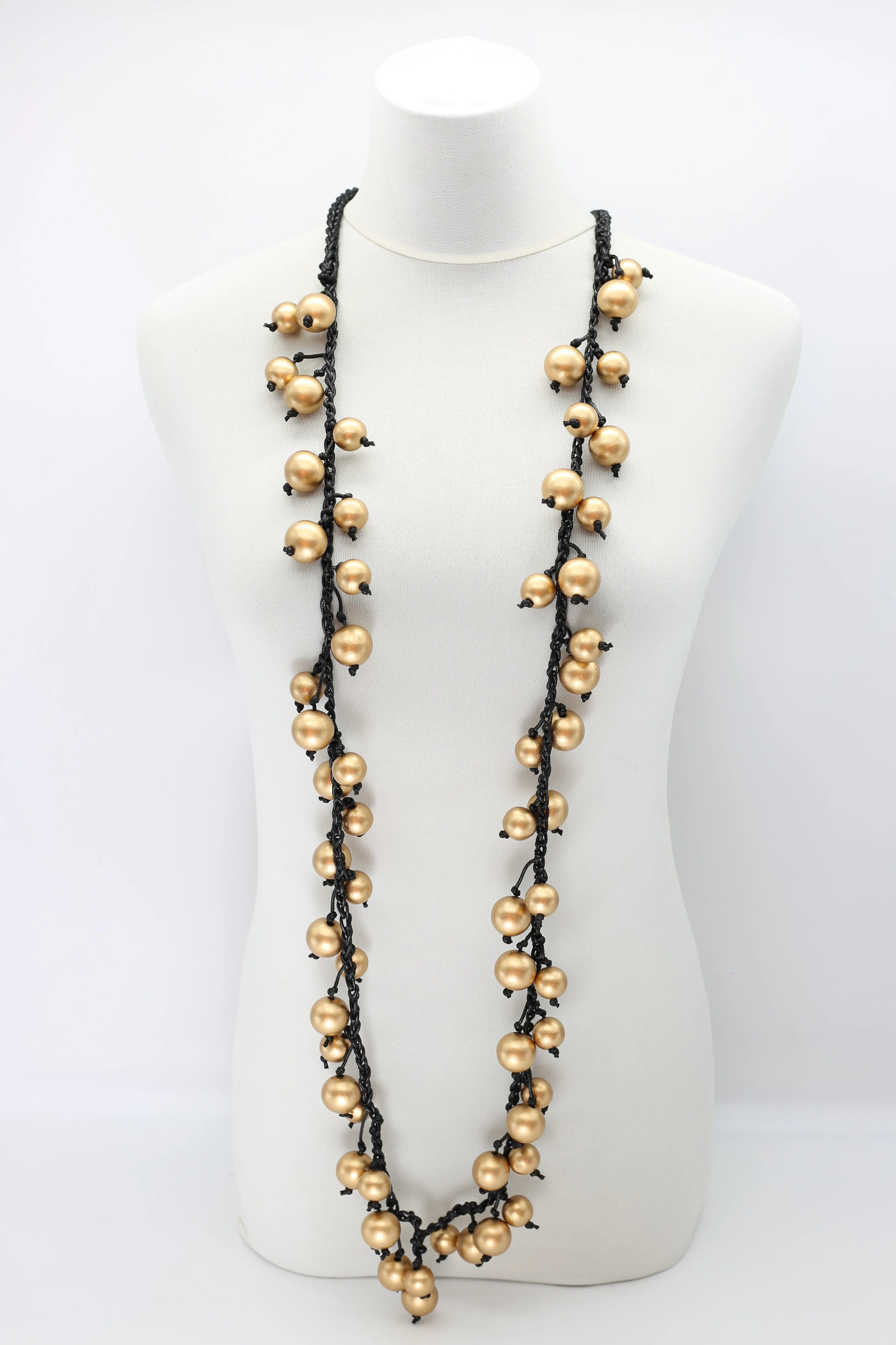 Berry Beads on Cotton Cord Necklace - Long