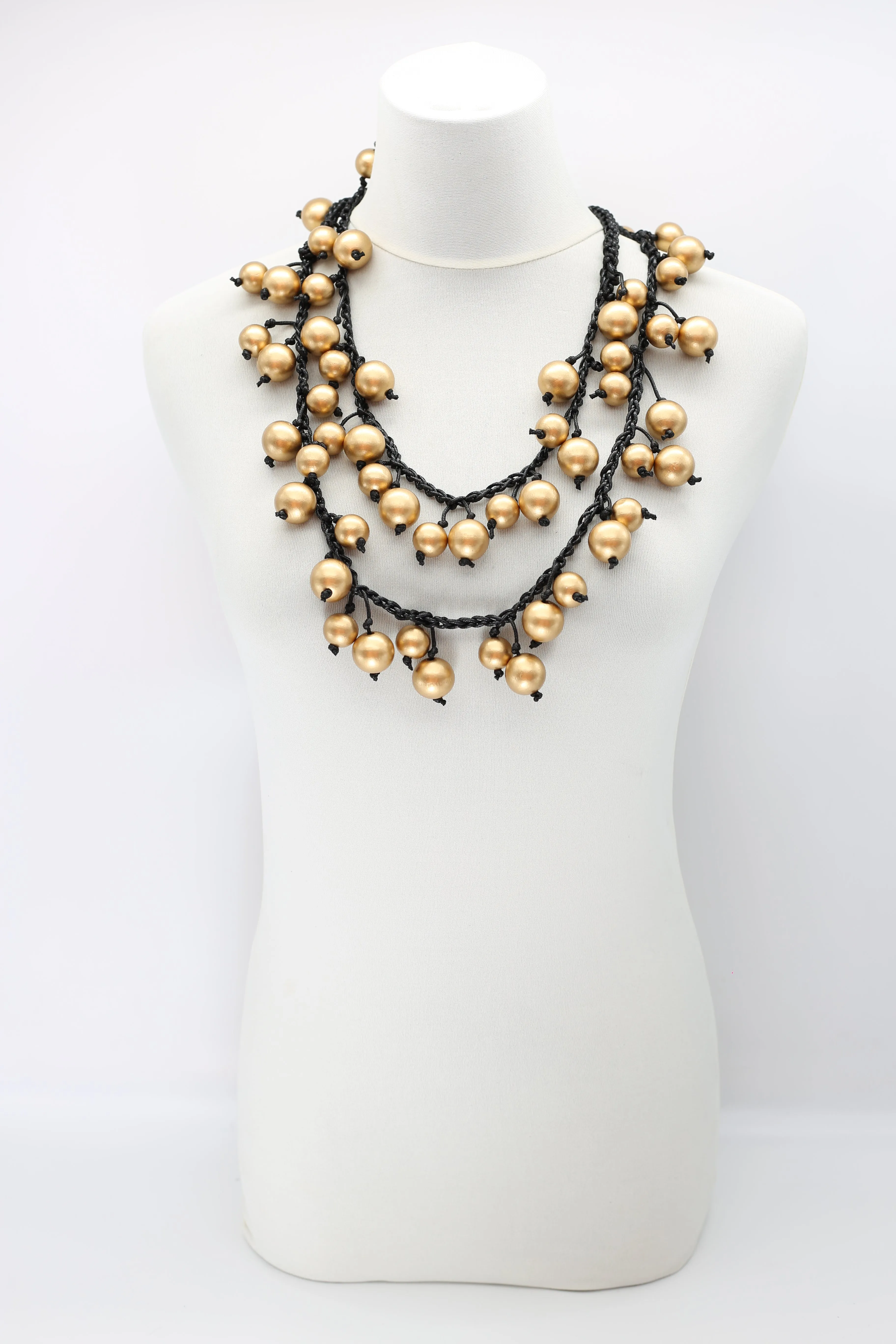 Berry Beads on Cotton Cord Necklace - Long