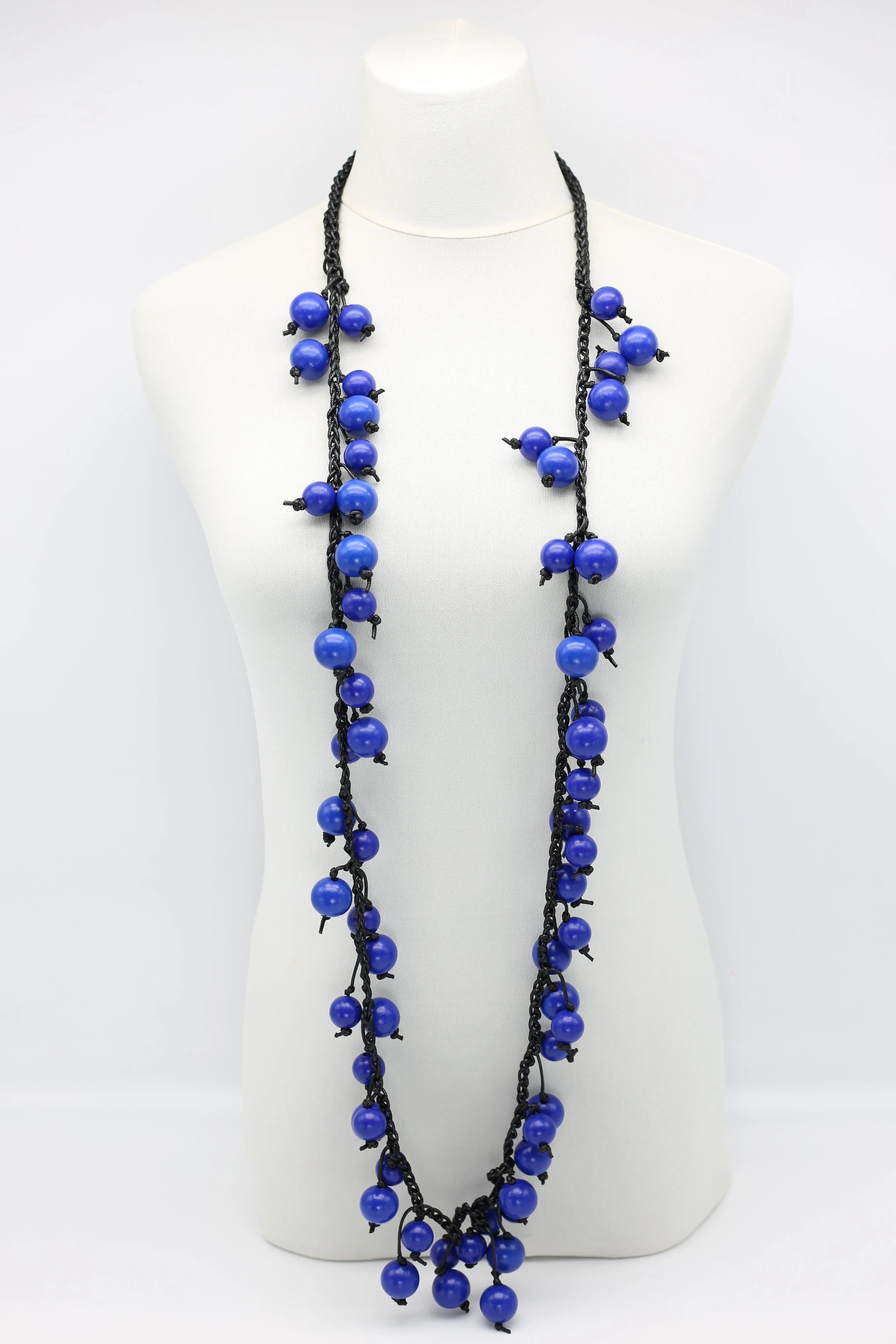 Berry Beads on Cotton Cord Necklace - Long