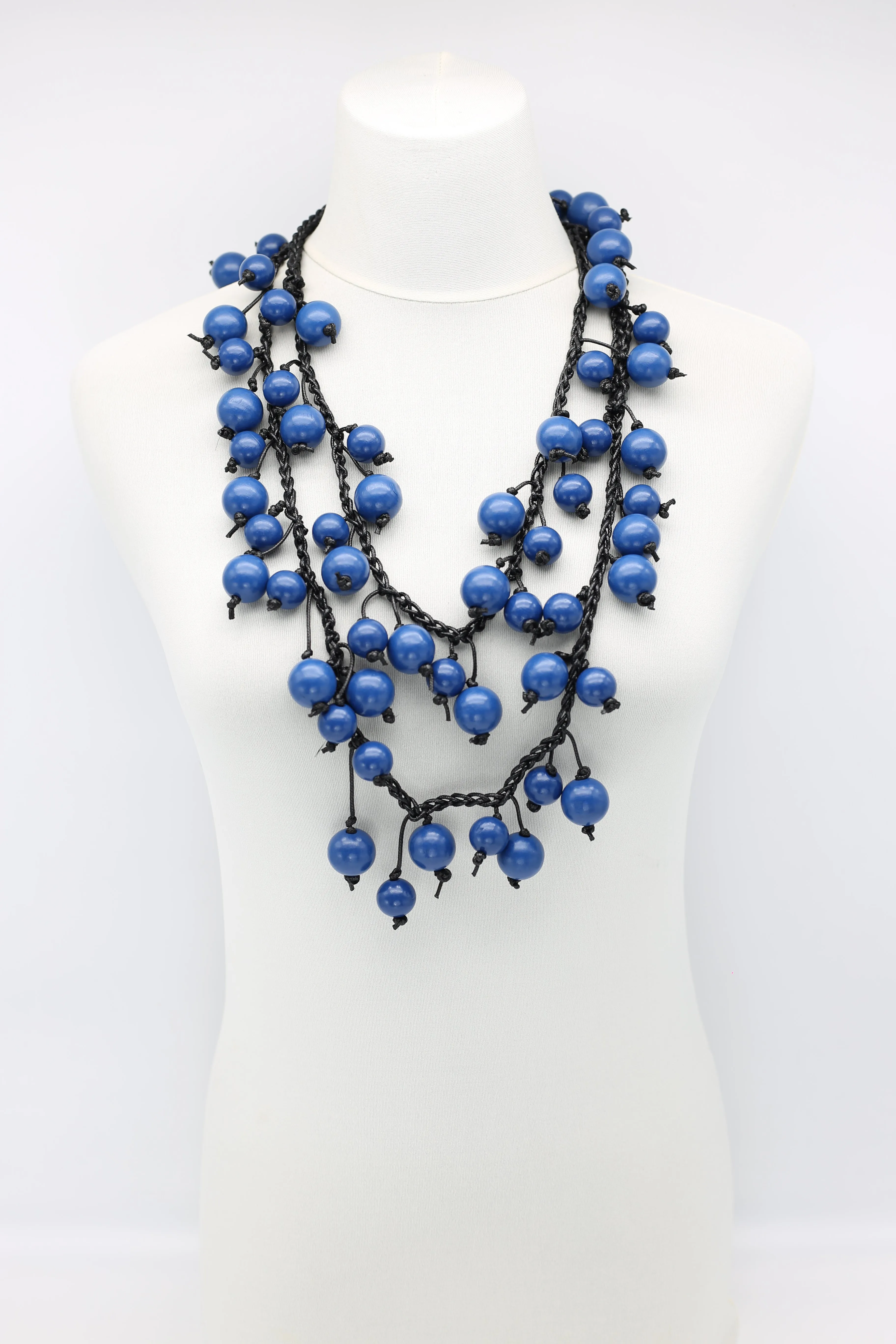 Berry Beads on Cotton Cord Necklace - Long