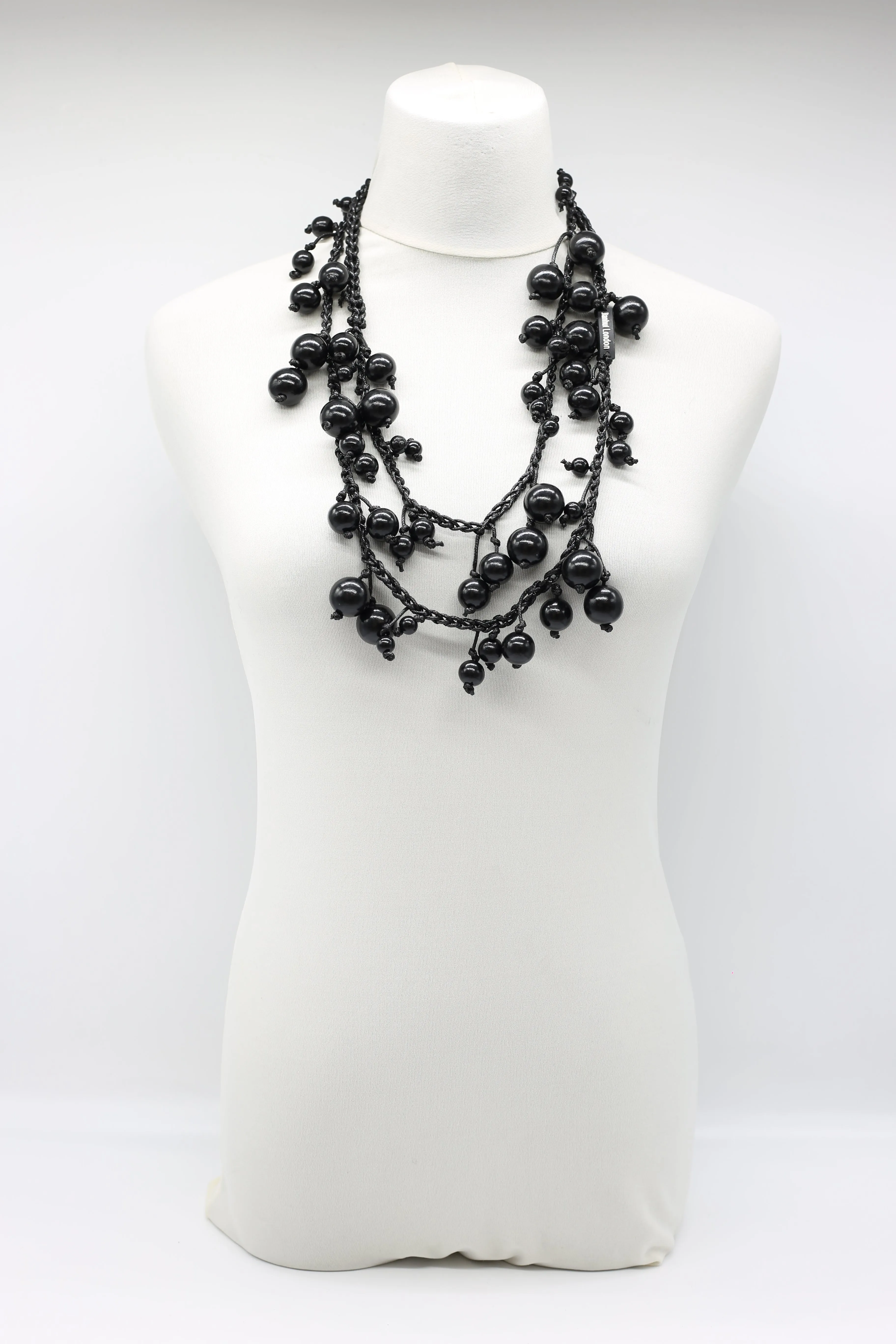 Berry Beads on Cotton Cord Necklace - Long