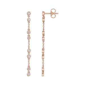 Bezel Diamond Chain Earrings