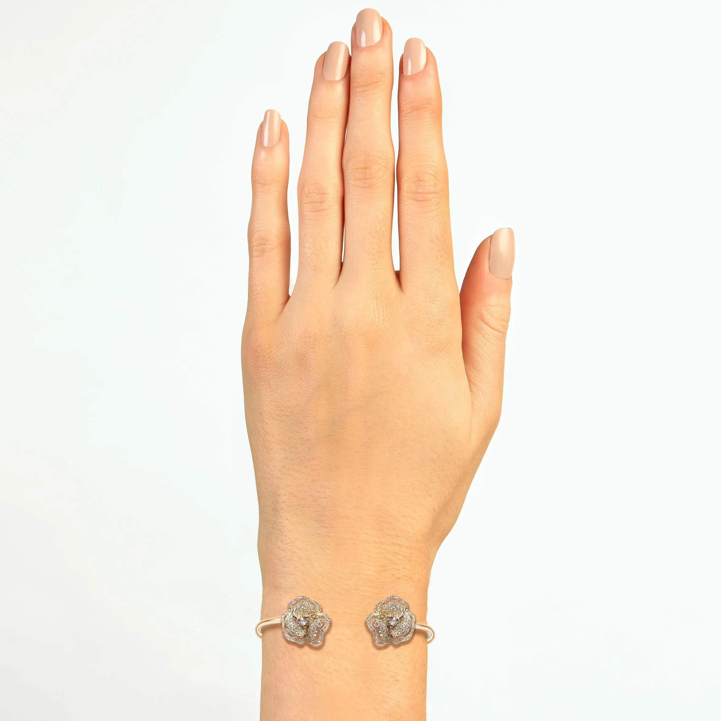 Bloom Mini Flower Halo Diamond Bangle