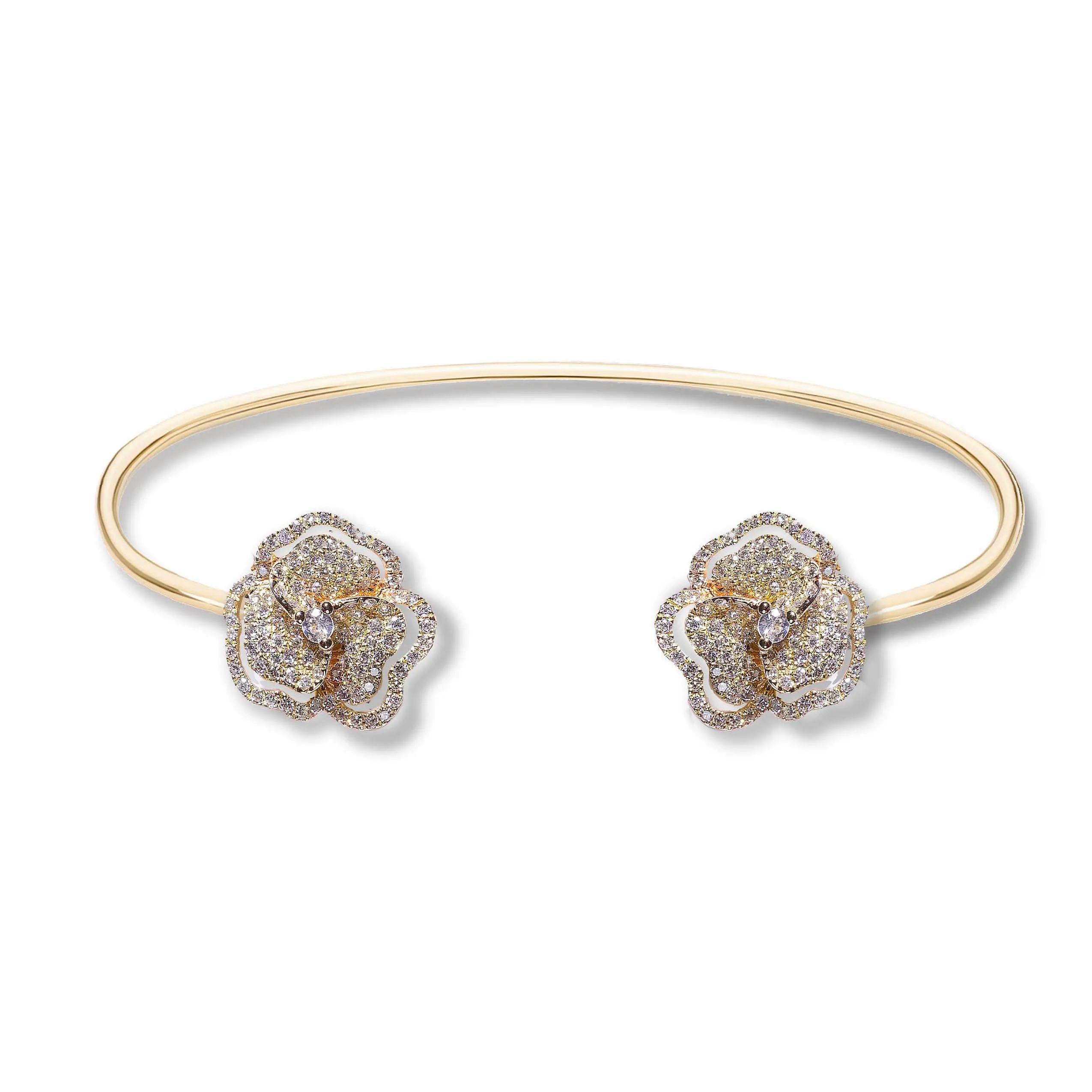Bloom Mini Flower Halo Diamond Bangle