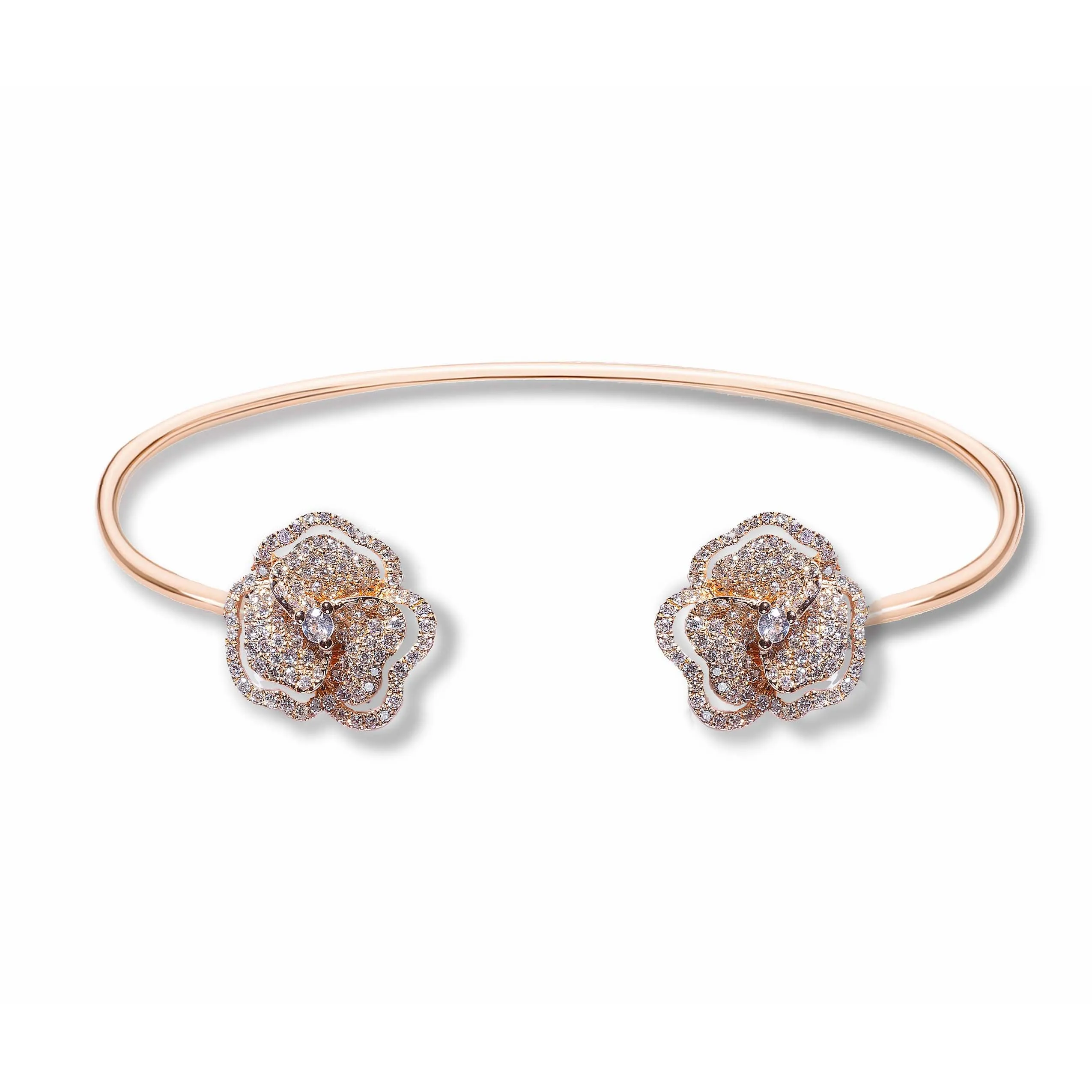 Bloom Mini Flower Halo Diamond Bangle