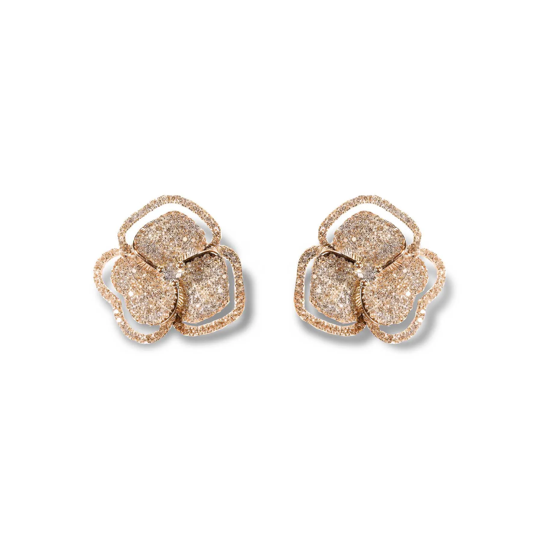 Bloom Small Flower Halo Diamond Earrings