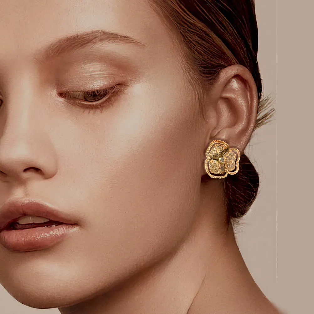 Bloom Small Flower Halo Diamond Earrings