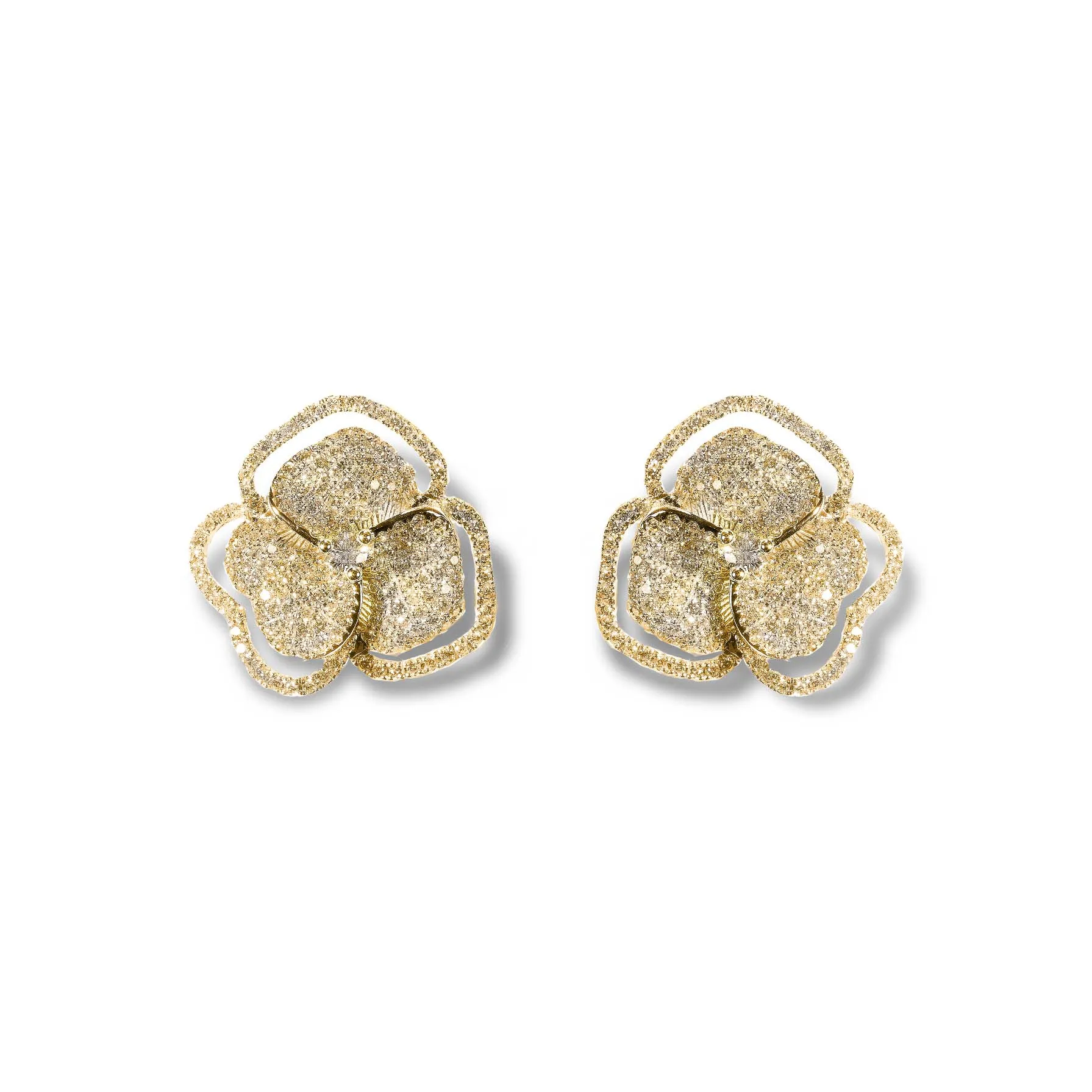 Bloom Small Flower Halo Diamond Earrings