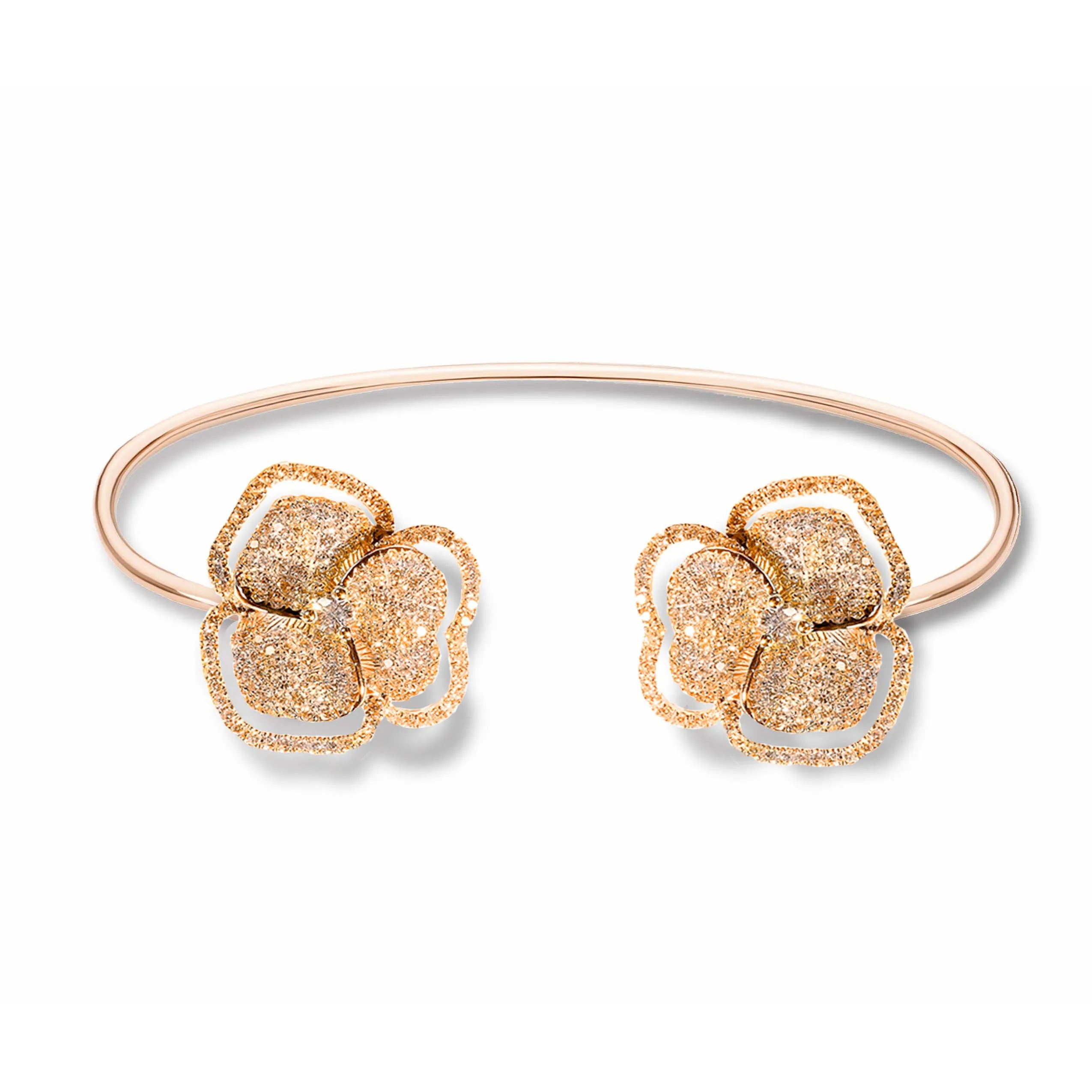 Bloom Small Halo Flower Diamond Bangle