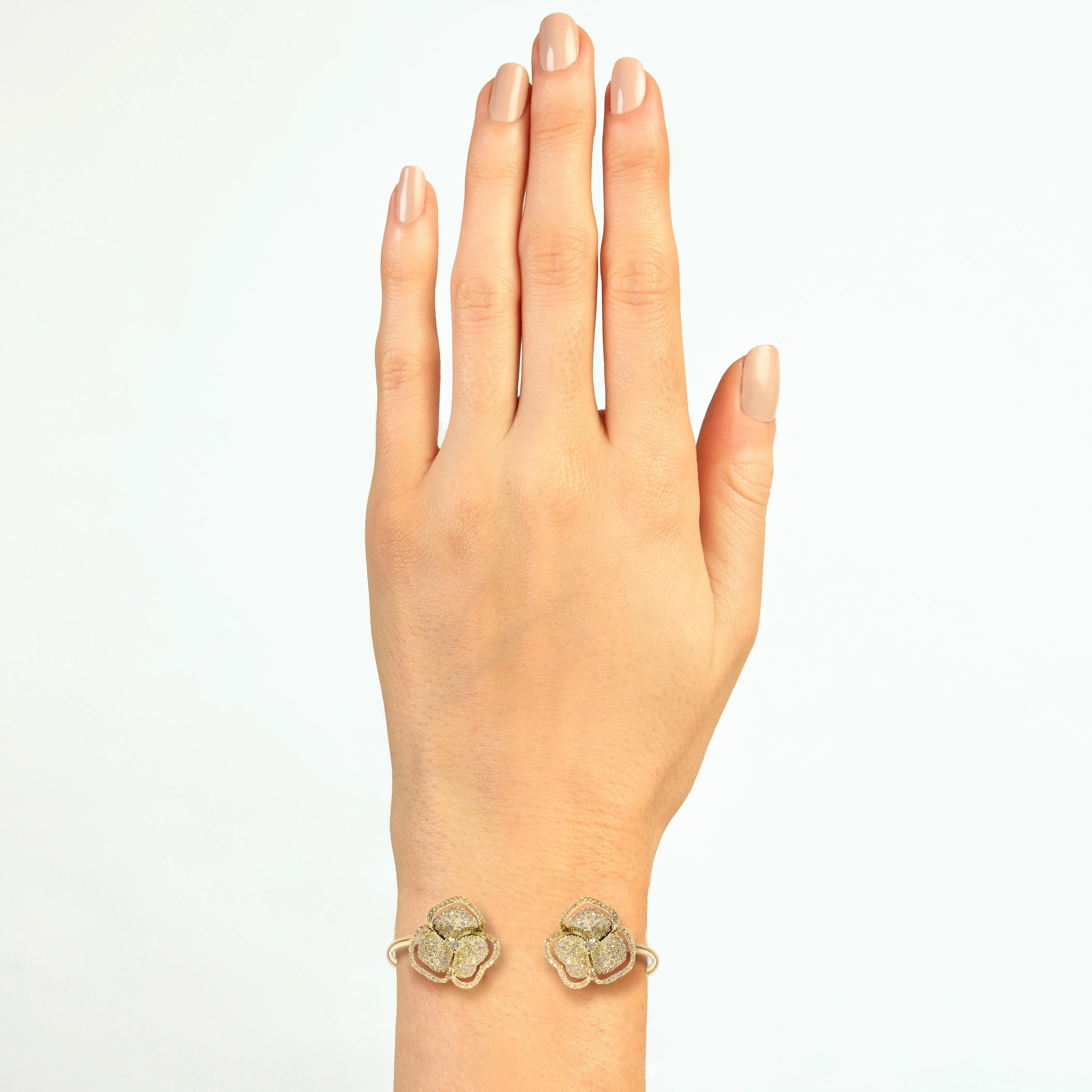 Bloom Small Halo Flower Diamond Bangle
