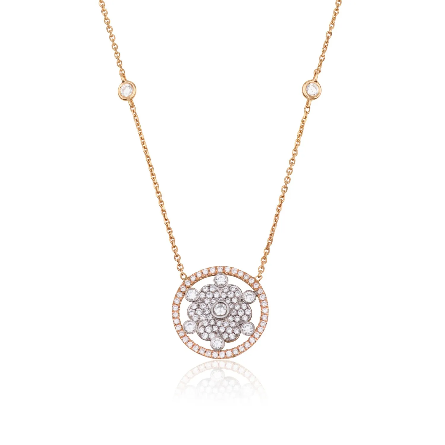 Blossom Delicate diamonds necklace with a dazzling flower pendant