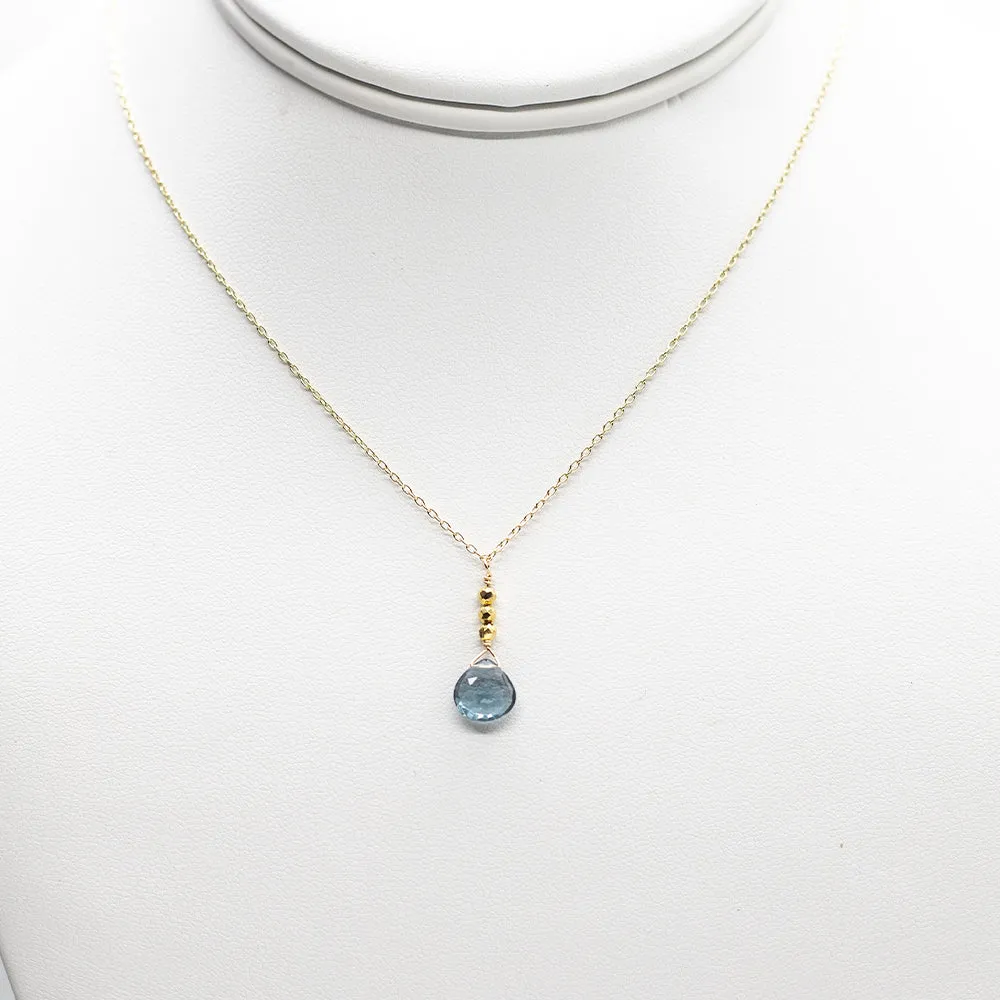 Blue Quartz Gold Raindrop Set