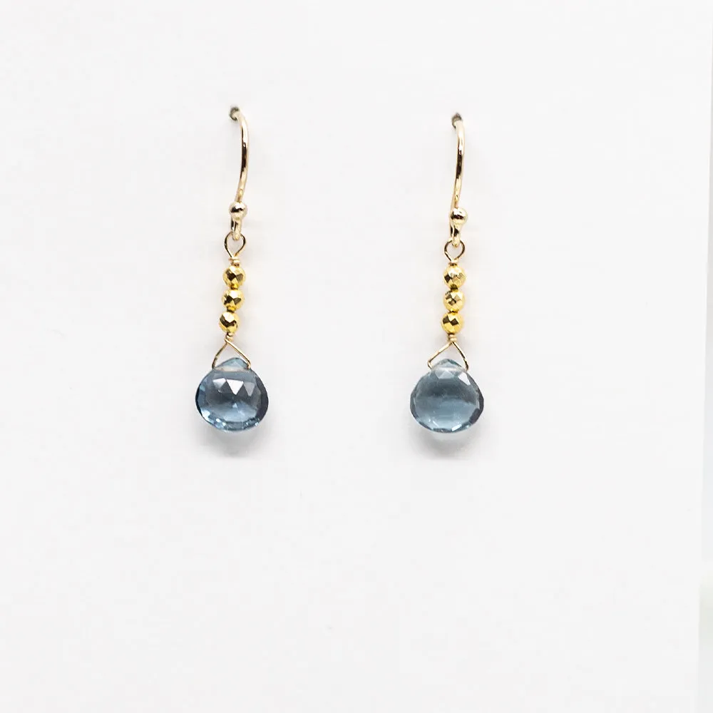 Blue Quartz Gold Raindrop Set