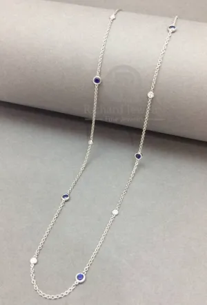 Blue Sapphire Diamond Necklace