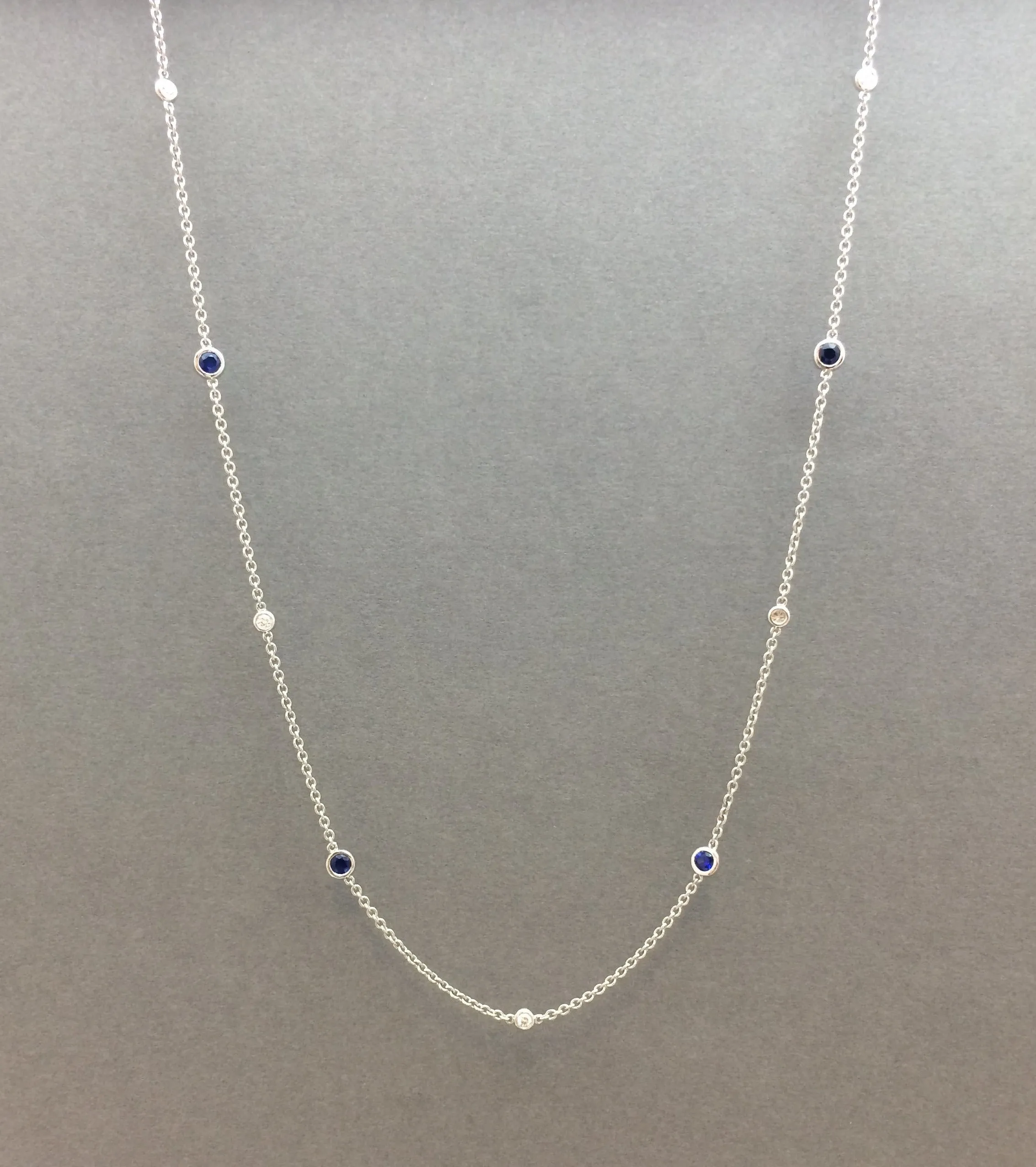 Blue Sapphire Diamond Necklace