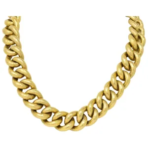 Bold Contemporary 18 Karat Gold Link Necklace